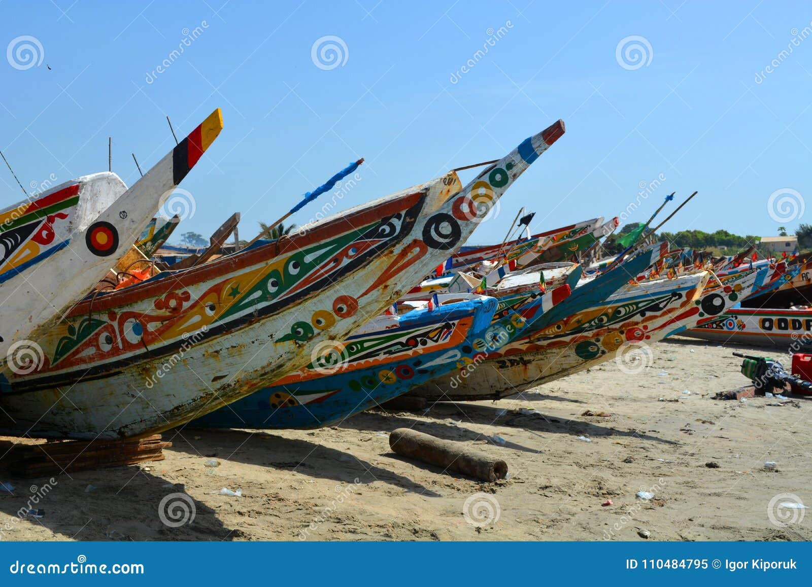 colorful fishing pirogues