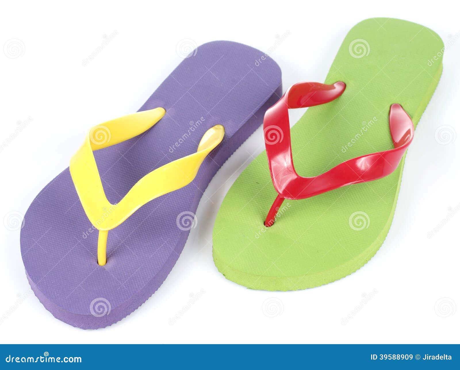 Colorful Flip Flop on White Background Stock Image - Image of ...