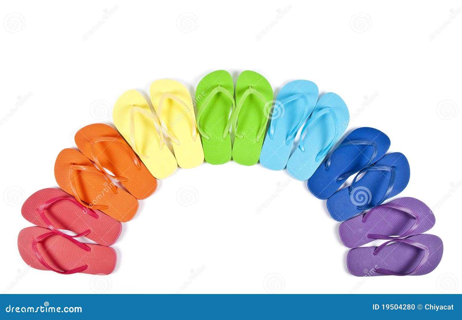 Colorful Flip Flops Isolated on White Stock Photo - Image of flops ...