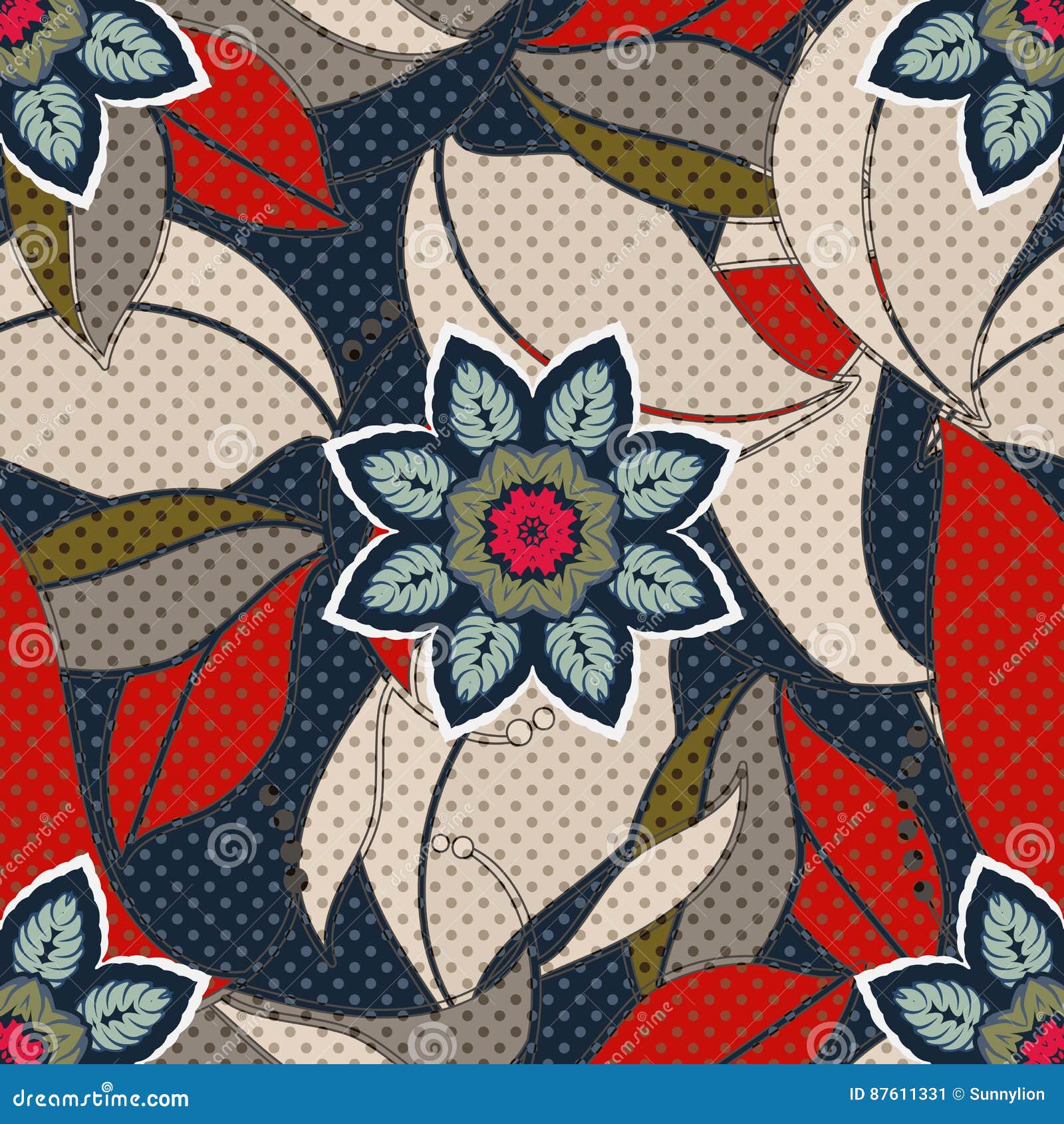 colorful floral decorative pattern. seamless background