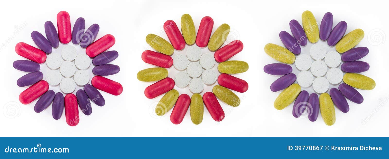 Colorful Flower Shaped Pills Stock Image Image of healthcare, diet