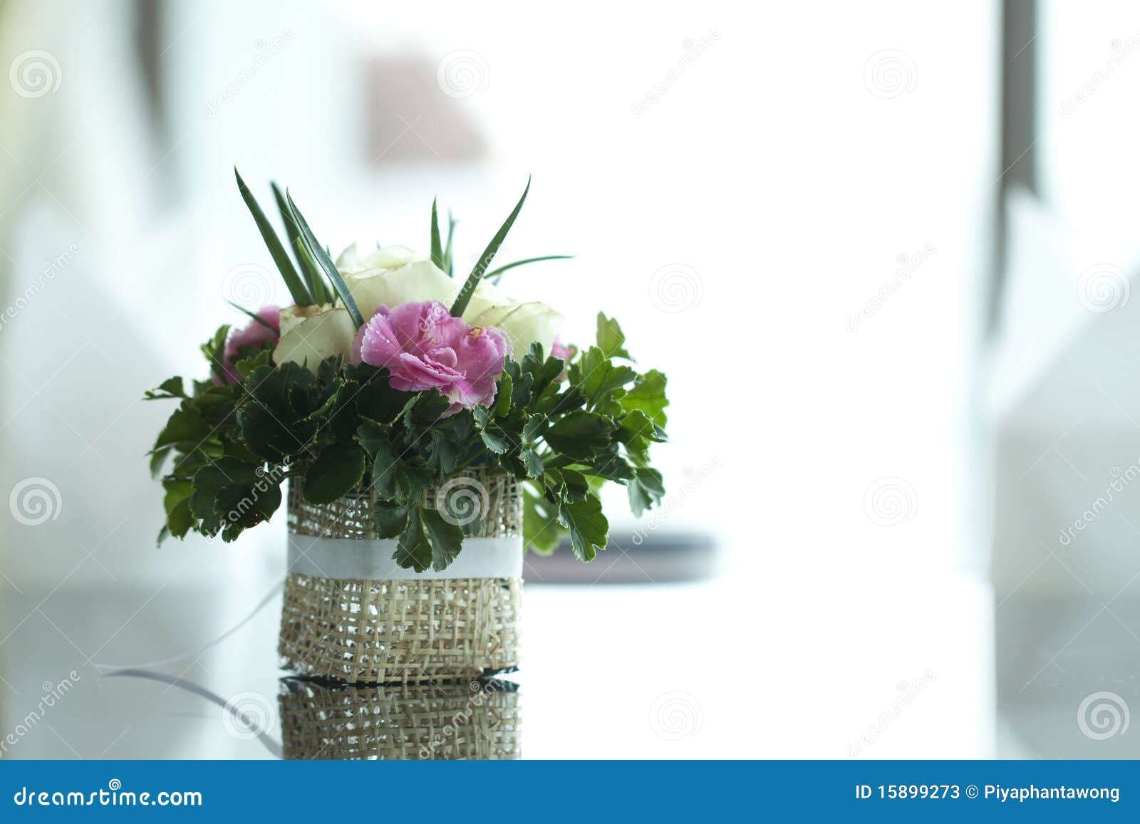 Colorful flower on table stock image. Image of interior 15899273