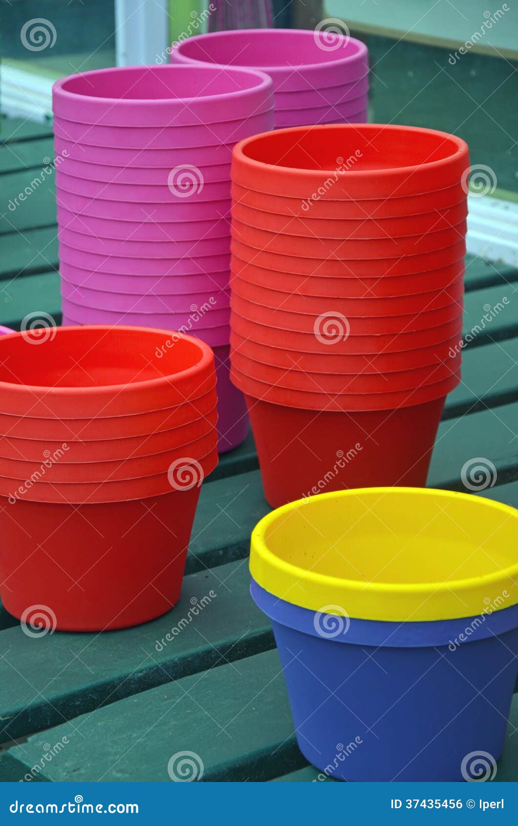 Colorful flowerpots stock photo. Image of planter, greenhouse 37435456