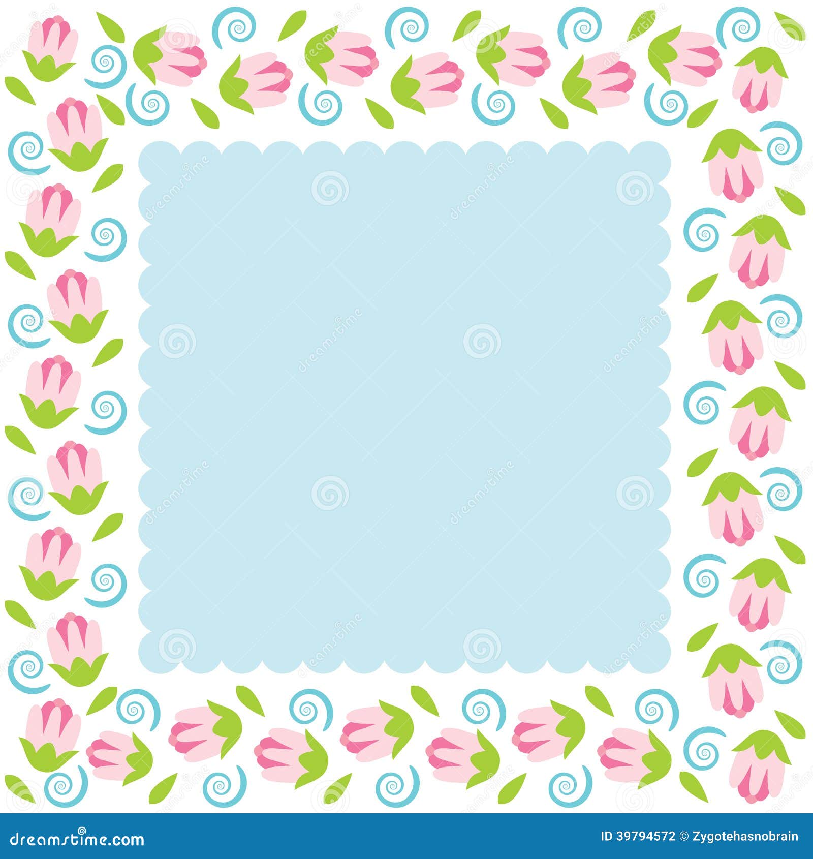 Colorful Flowers Border stock vector. Illustration of pattern - 39794572