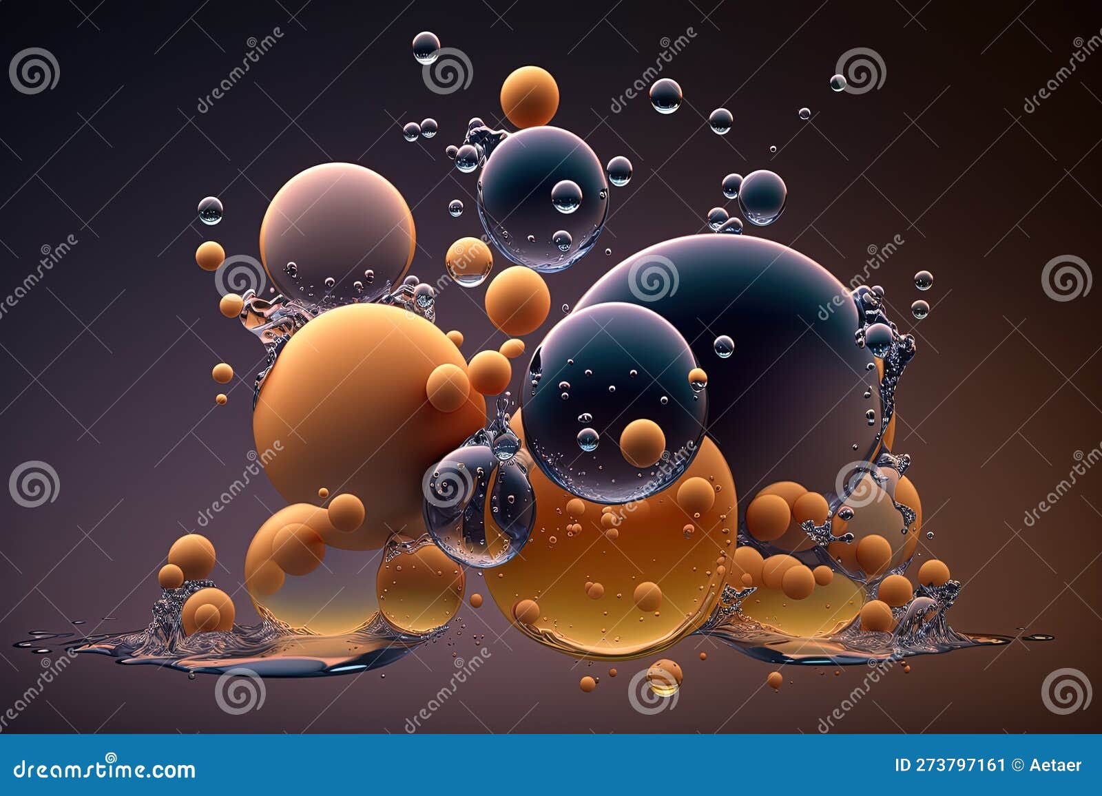 colorful fluid bubbles abstract background, isomorphic blobs and spheres, 3d liquid style art