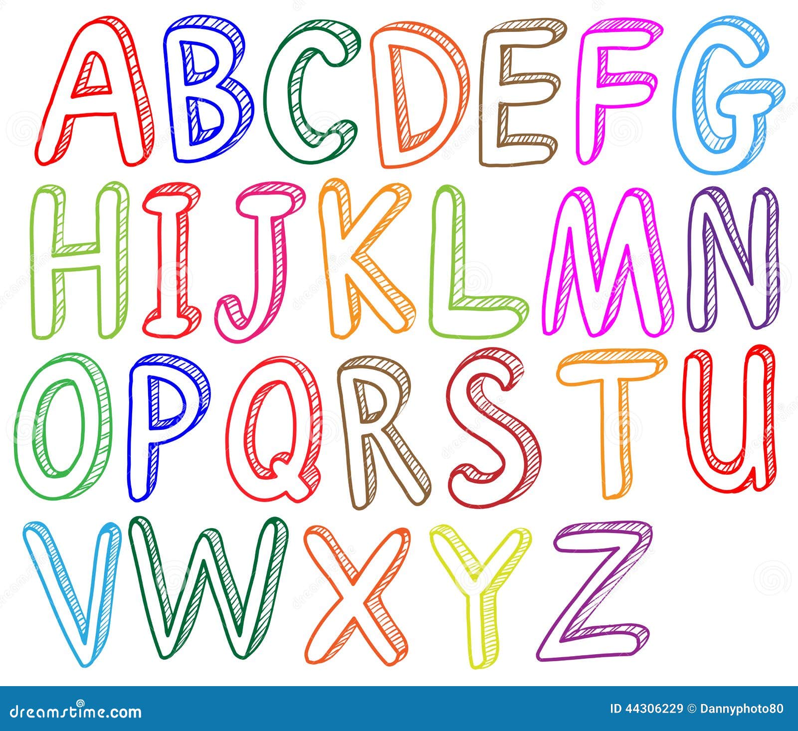 Colorful Font Styles of the Alphabet Stock Vector - Illustration of ...