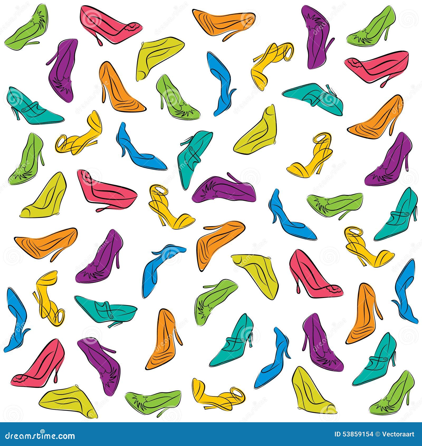 Colorful Footwear Background Design Stock Vector Illustration of