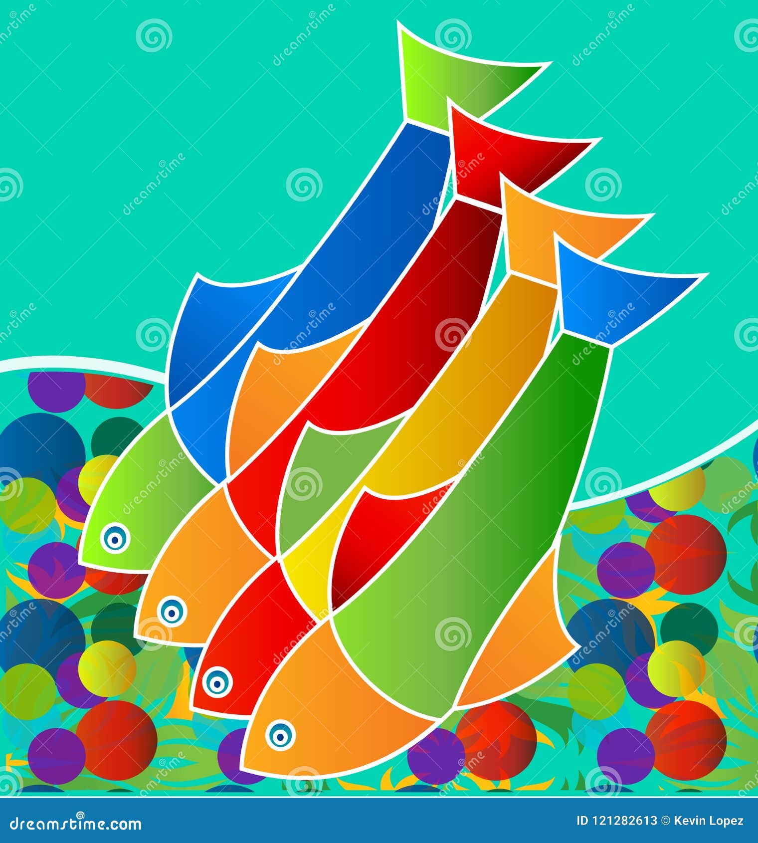 Download Colorful Freshwater Fish, Life In The Sea, Icon Vector ...