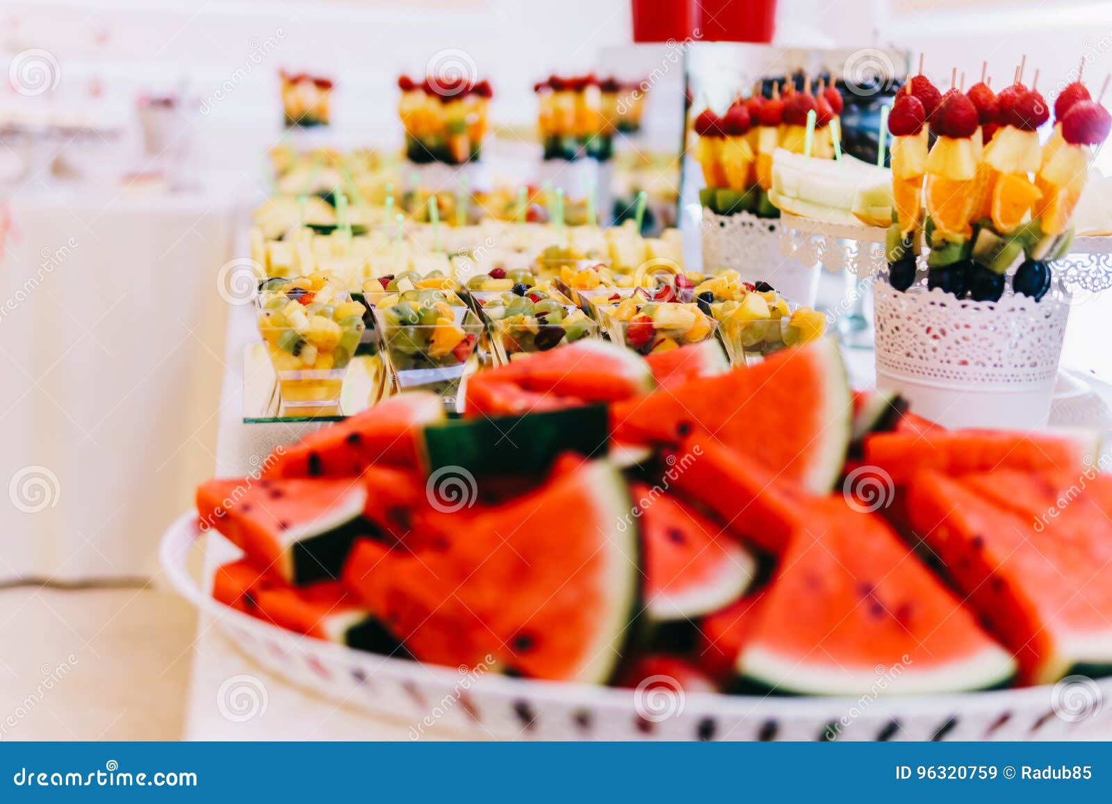 Colorful Fruit Bar at Restaurant Party Stock Image Image of breakfast