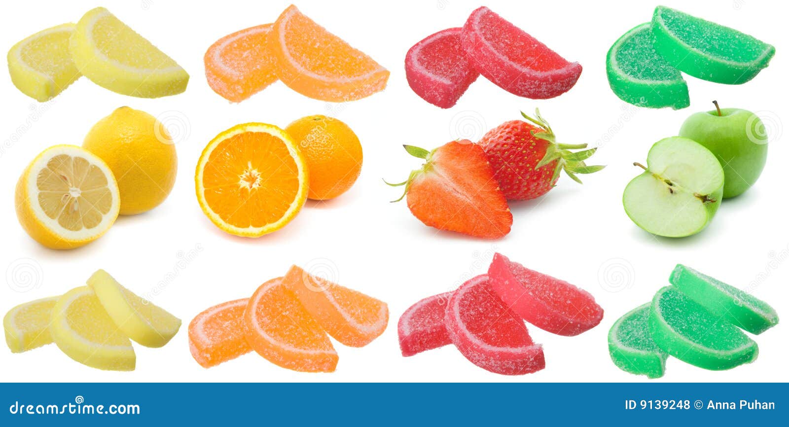 Colorful Fruit Candies with Fruits Stock Photo Image of citric, fresh