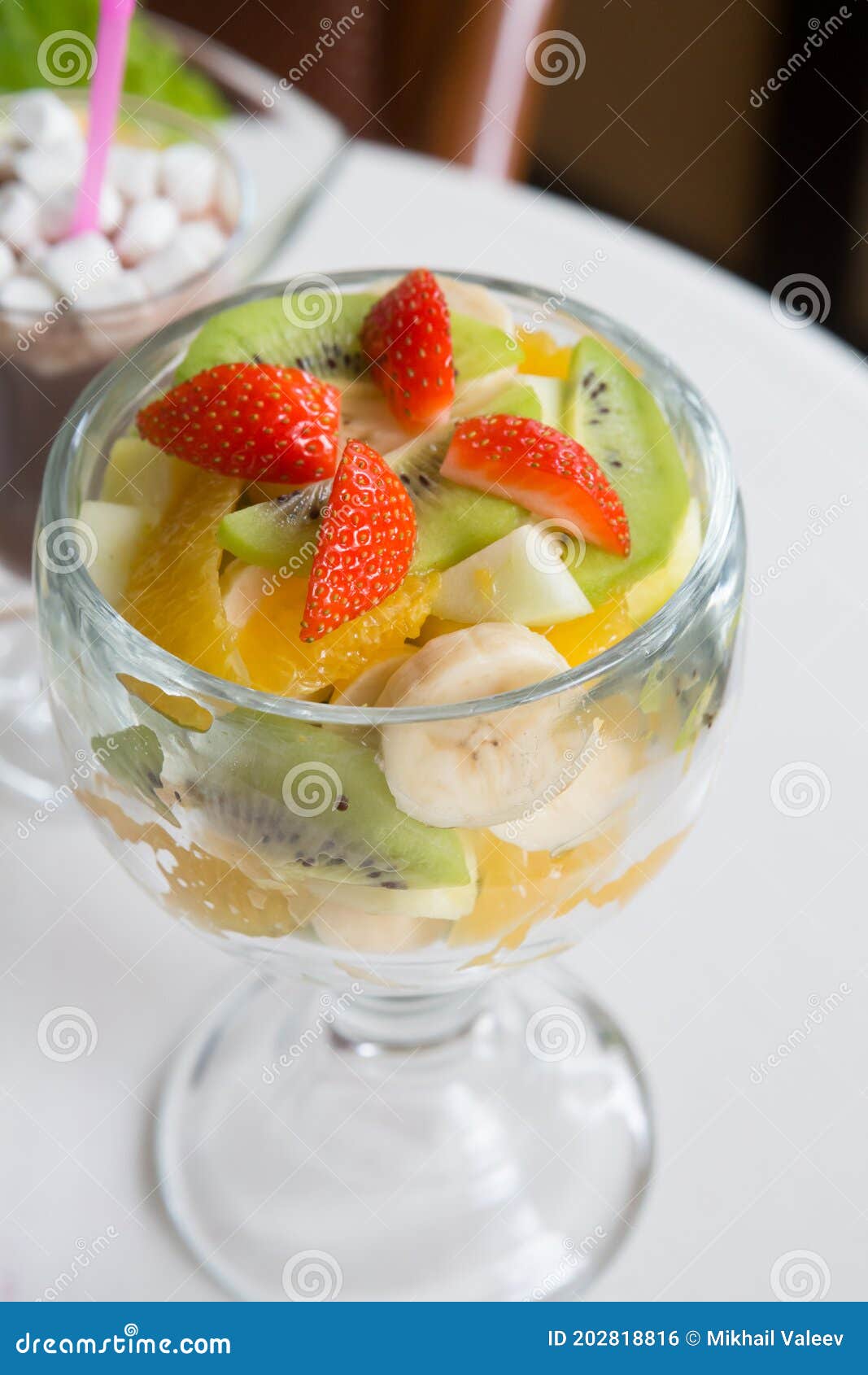 Colorful fruit salad bowl stock photo. Image of fresh 202818816