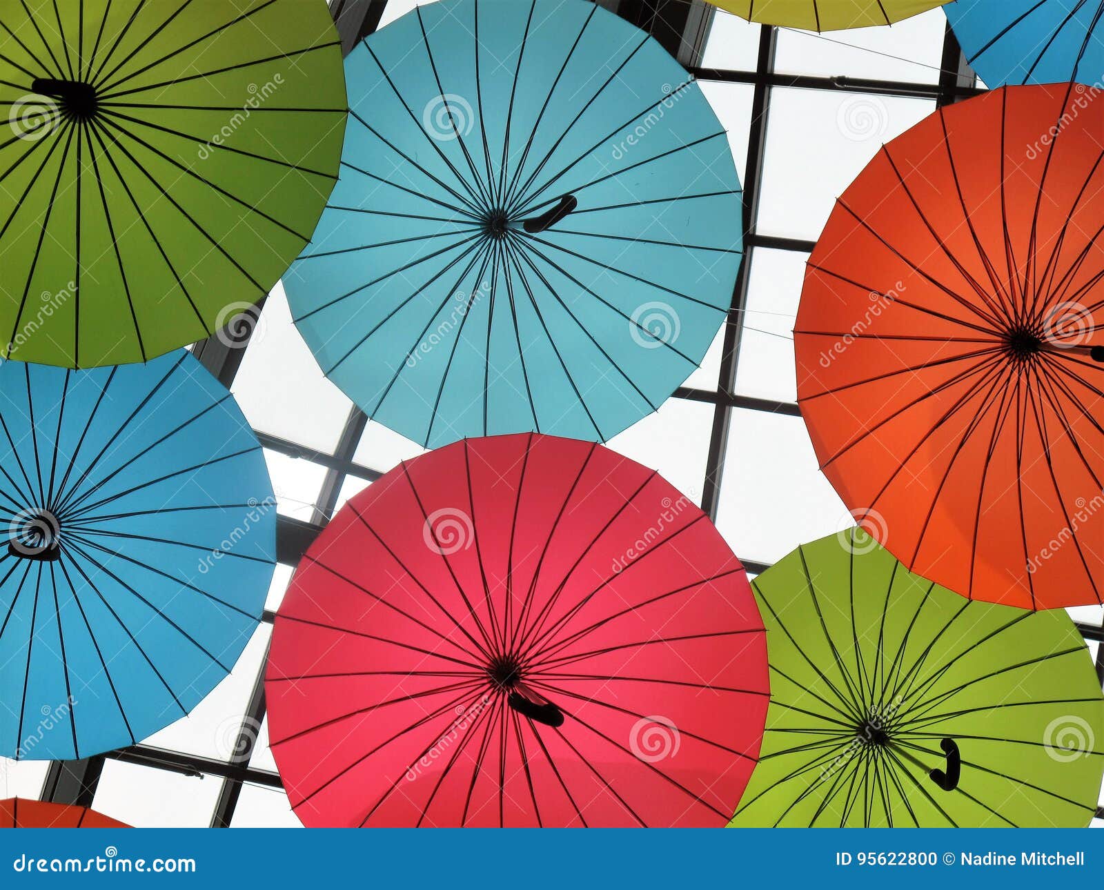 Colorful and Fun Decorative Umbrellas in Ceiling Stock Photo Image of
