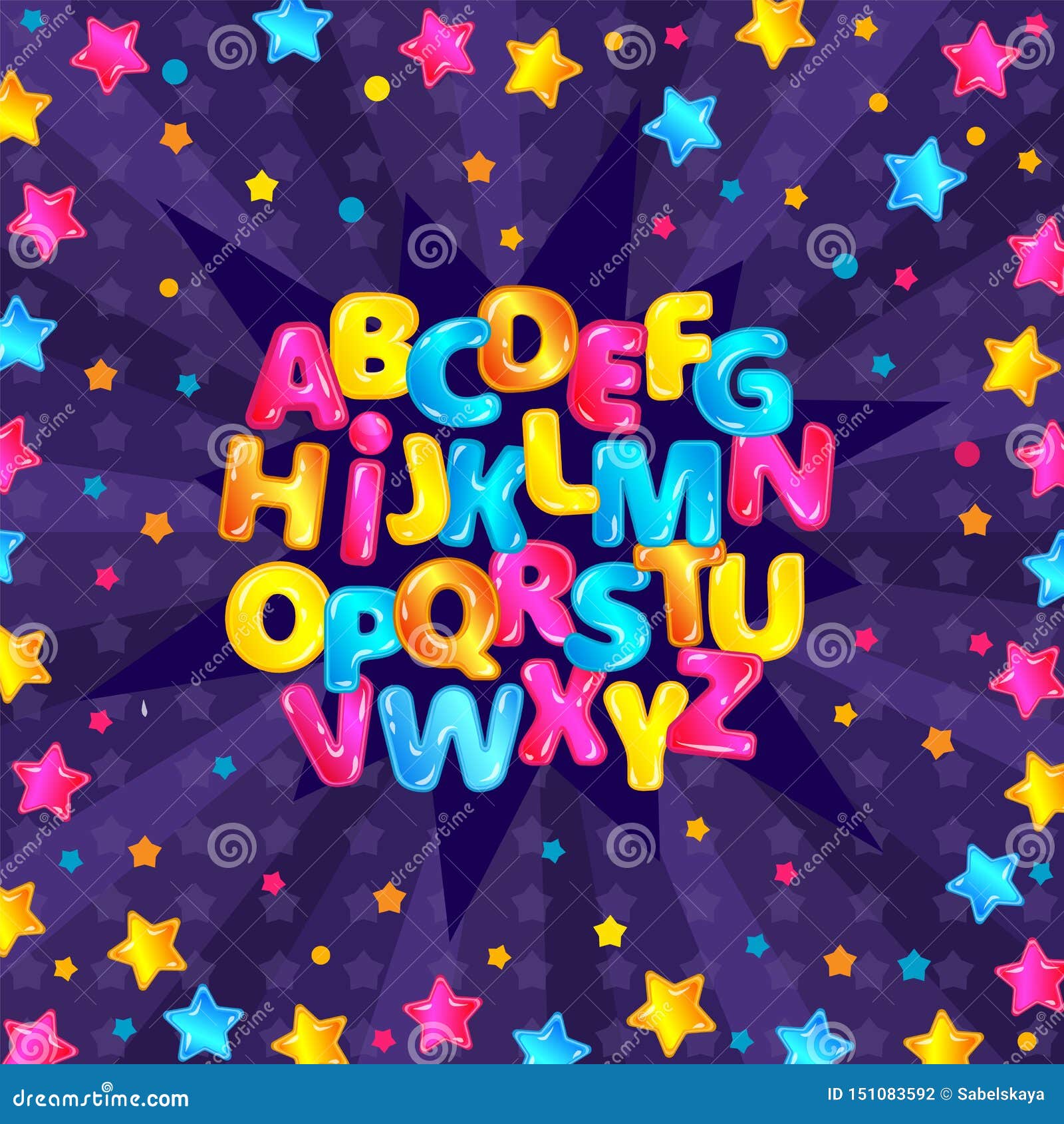 Colorful Fun English Alphabet Set with Glossy Cartoon Letters and Starry Purple Background Stock Vector - Illustration of collection, letter: 151083592 Colorful Fun English Alphabet Set with Glossy Cartoon Letters and Starry Purple Background Stock Vector - Illustration of collection, letter: 151083592