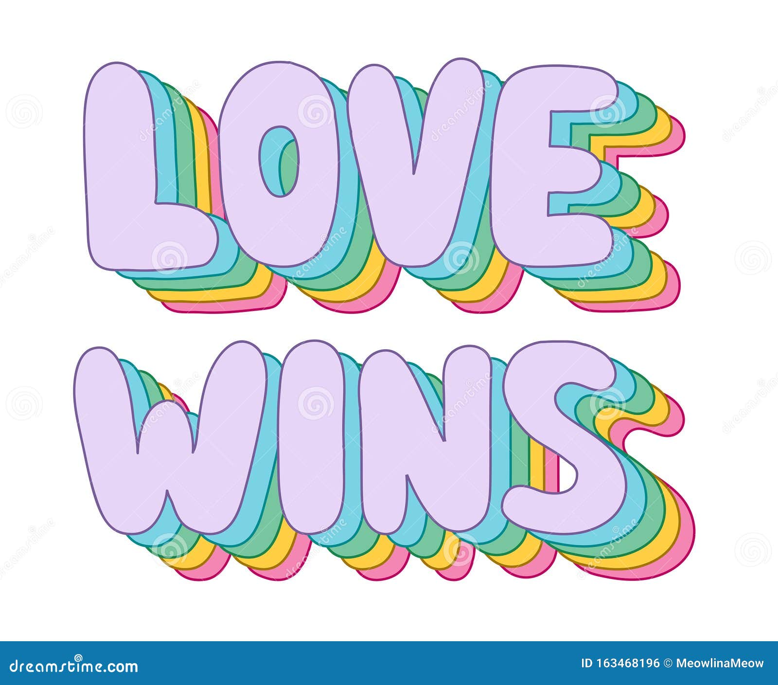 colorful funky rainbow love wins lettering,t-shirt print.