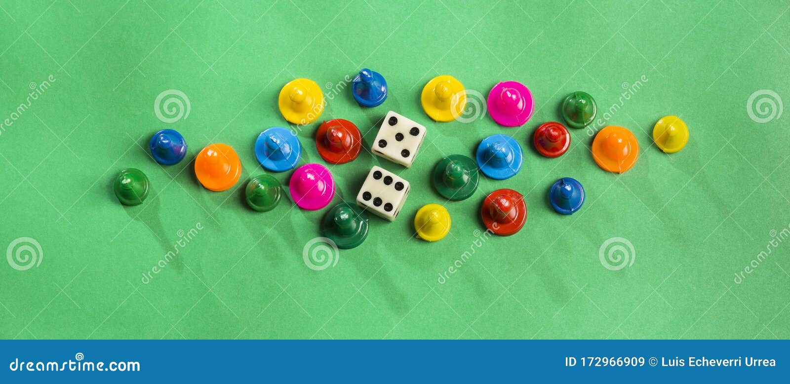Colorful Game Pieces and Dice Stock Image Image of color, diversity