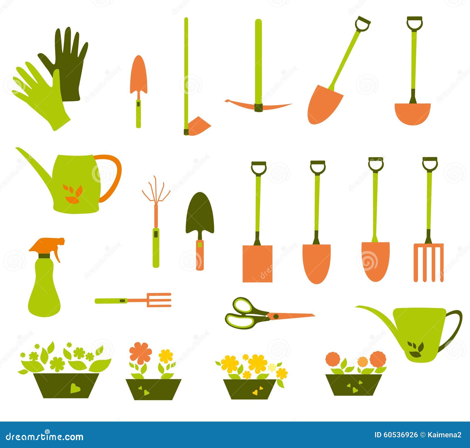 Colorful Garden Tools Set Vector Illustration. Stock Vector Illustration of agronomy, farm