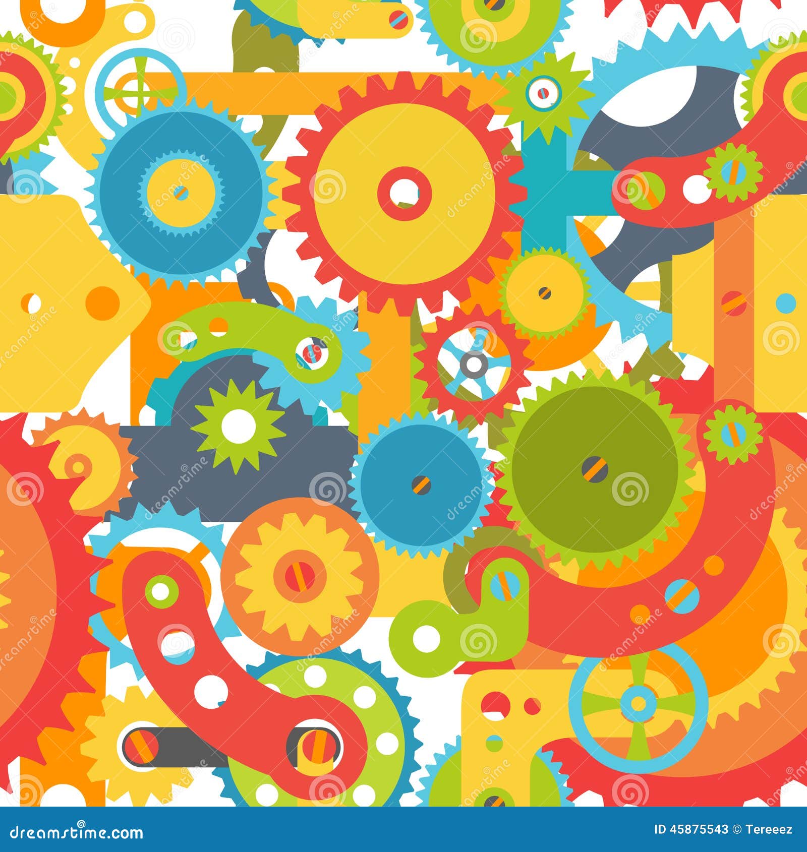 Colorful gears stock illustration. Illustration of gear 45875543