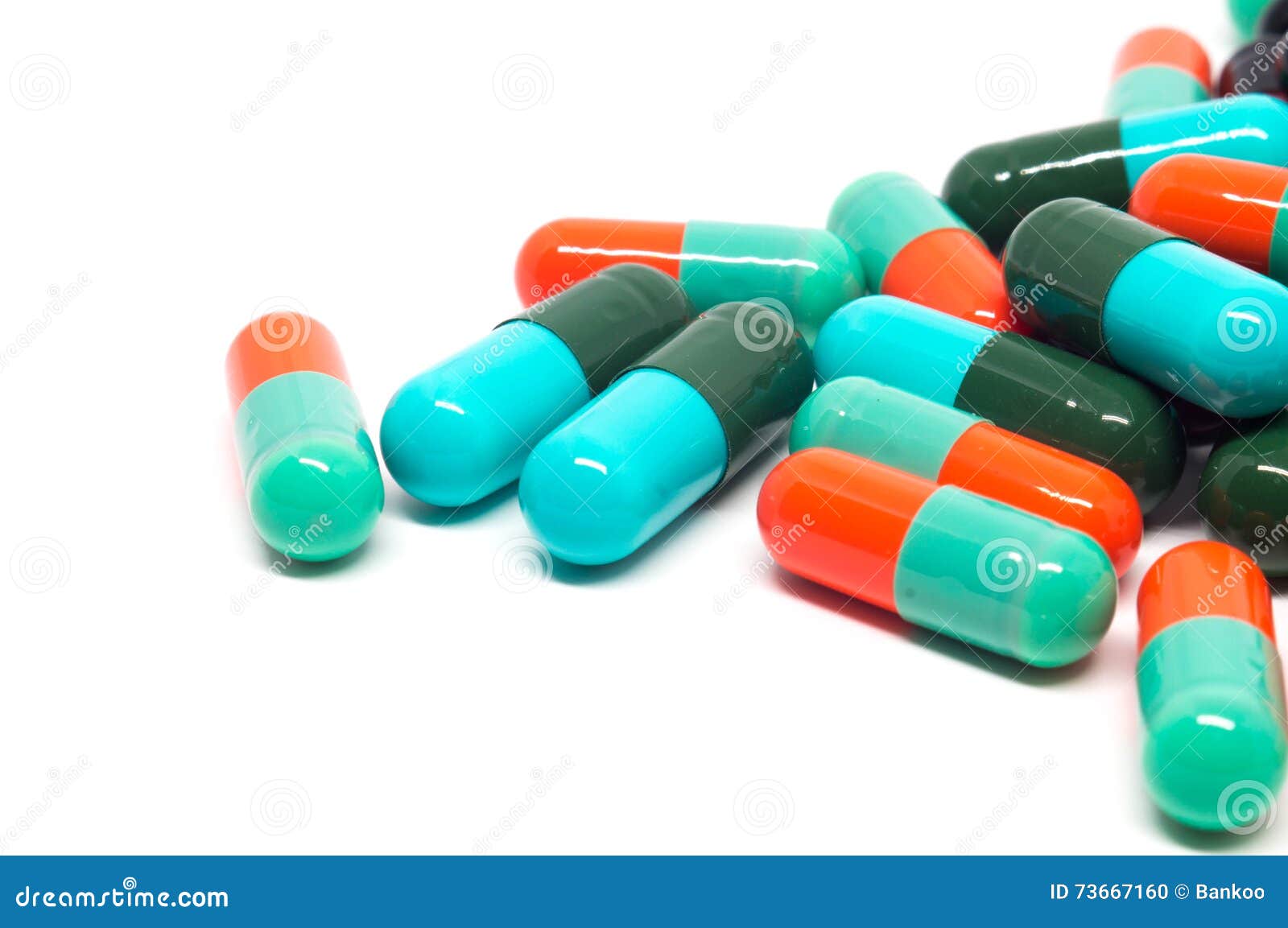 Colorful Gelatin Pills Capsules On White Background Stock Photo Image