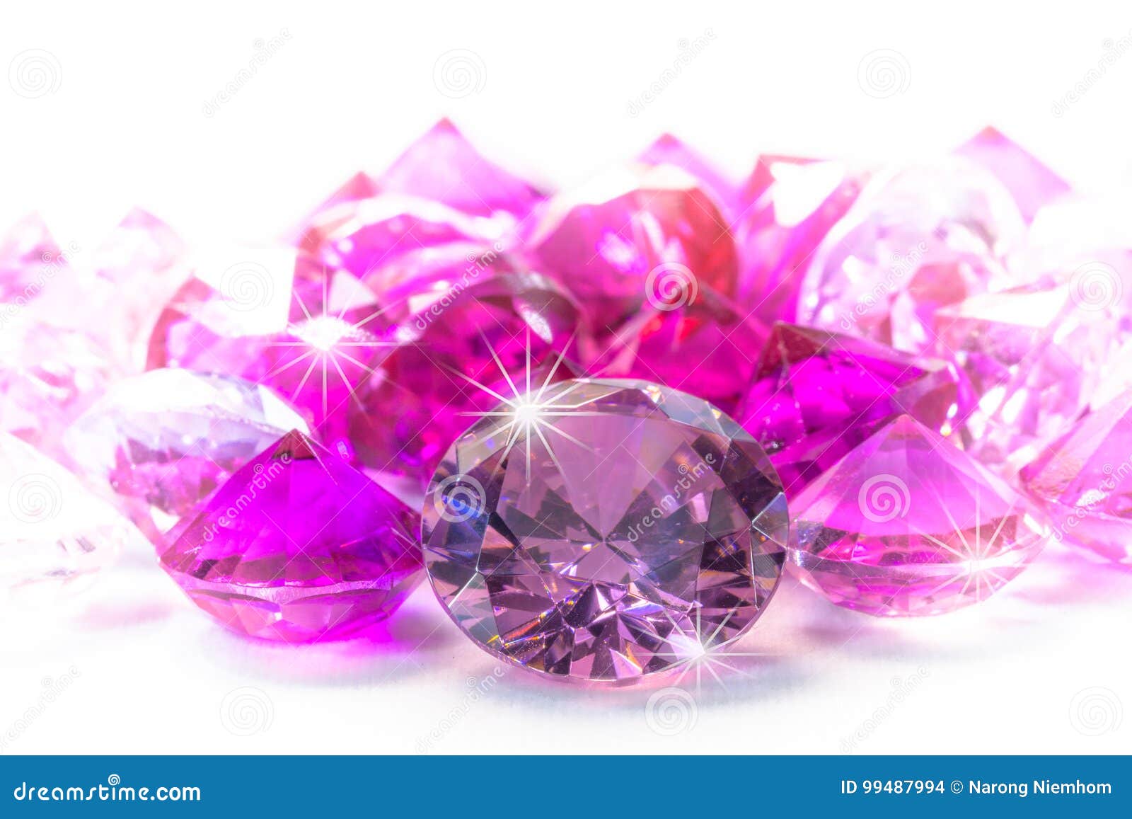 colorful gems on white background