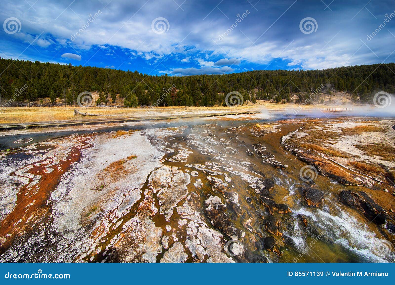 colorful geology formation yellowstone national park