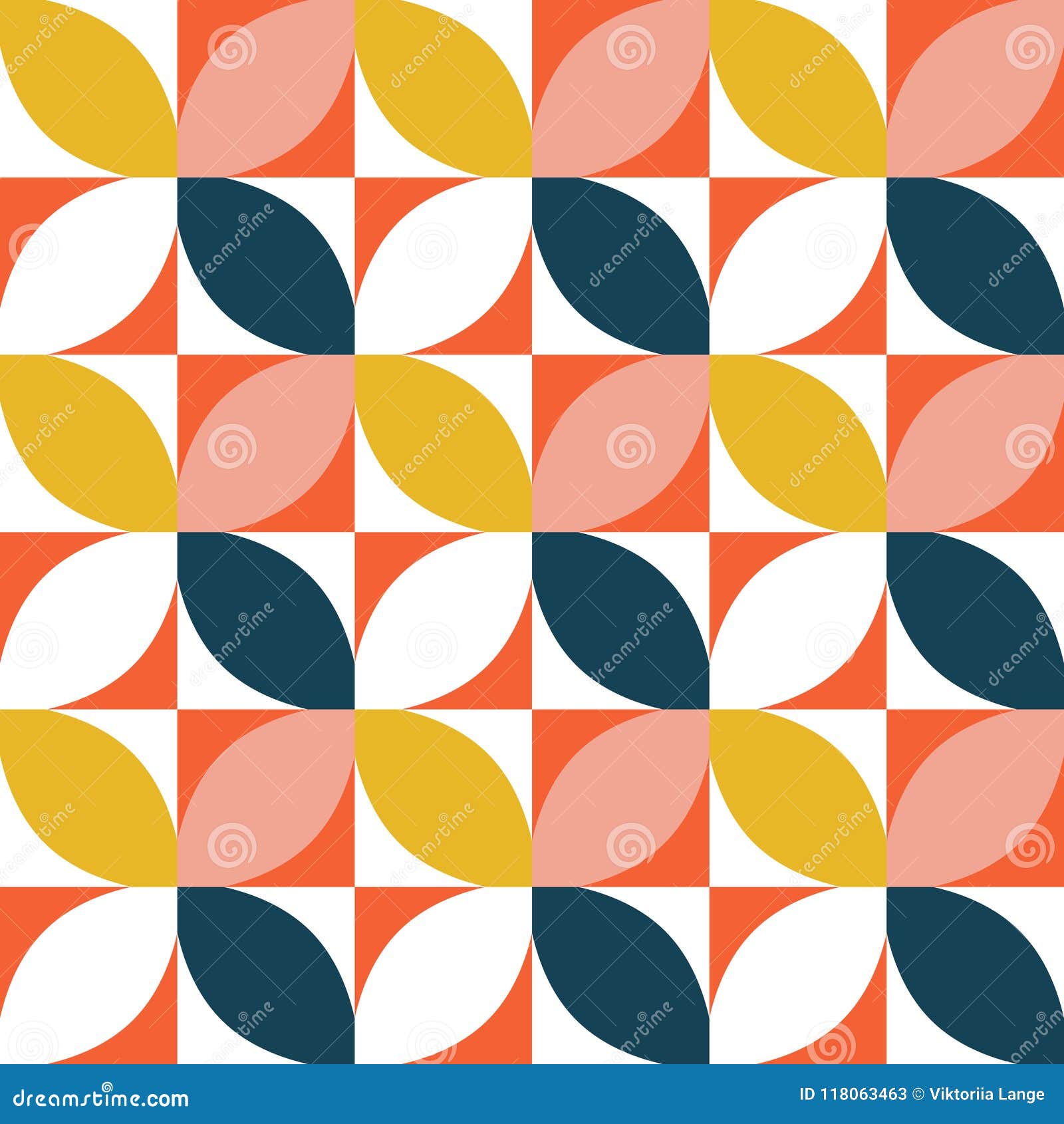 colorful geometric seamless pattern. mid century style.