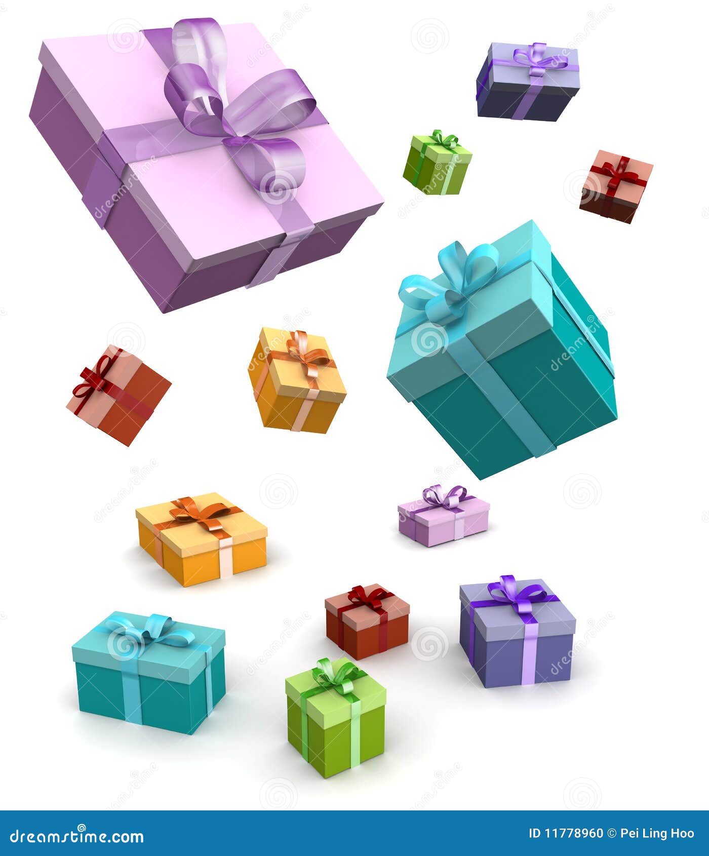 Colorful Gift Box Falling Stock Photo Image 11778960