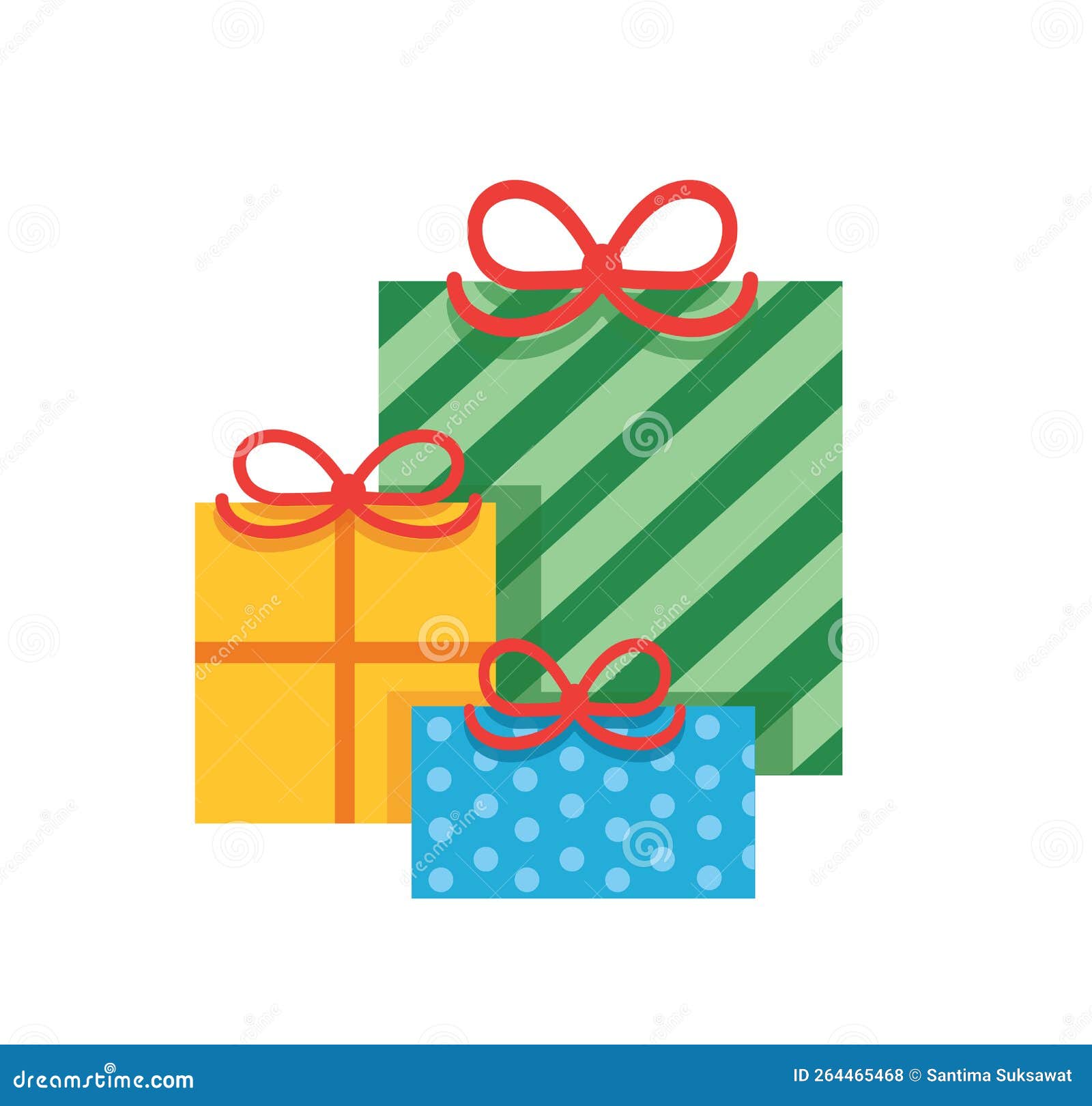 Colorful Gift Boxes with a Bow Illustration Stock Vector Illustration