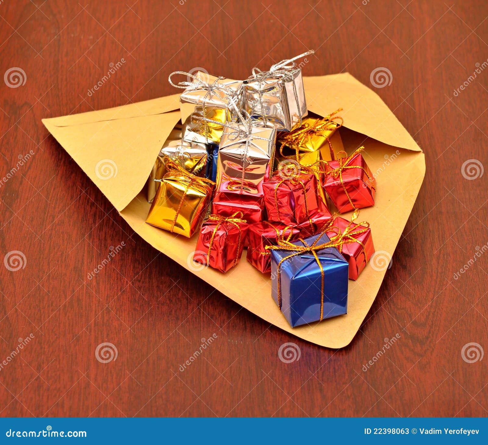Colorful Gift Boxes with Envelope Stock Image Image of package, mail