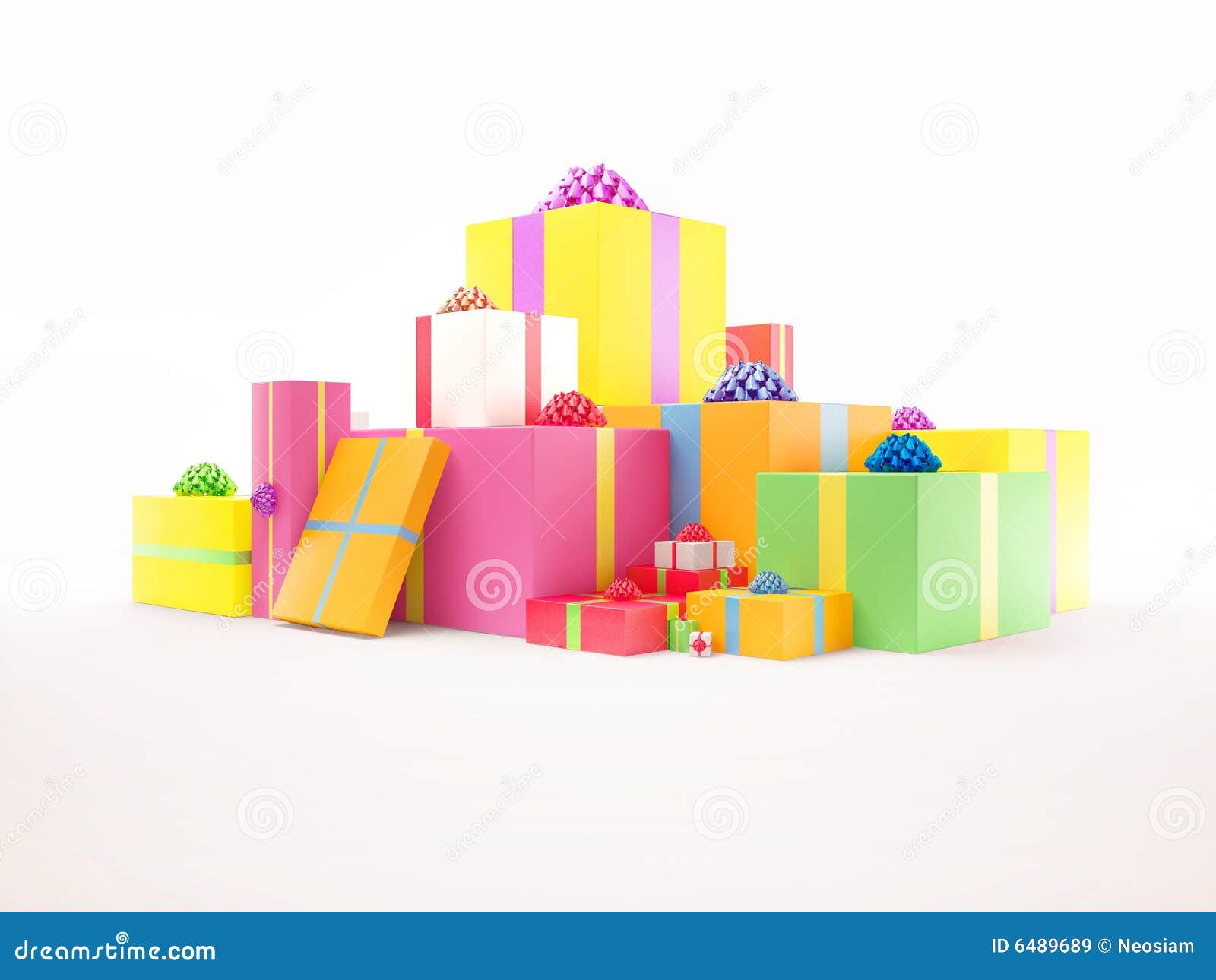 Colorful Gift Boxes set stock illustration. Illustration of colorful ...