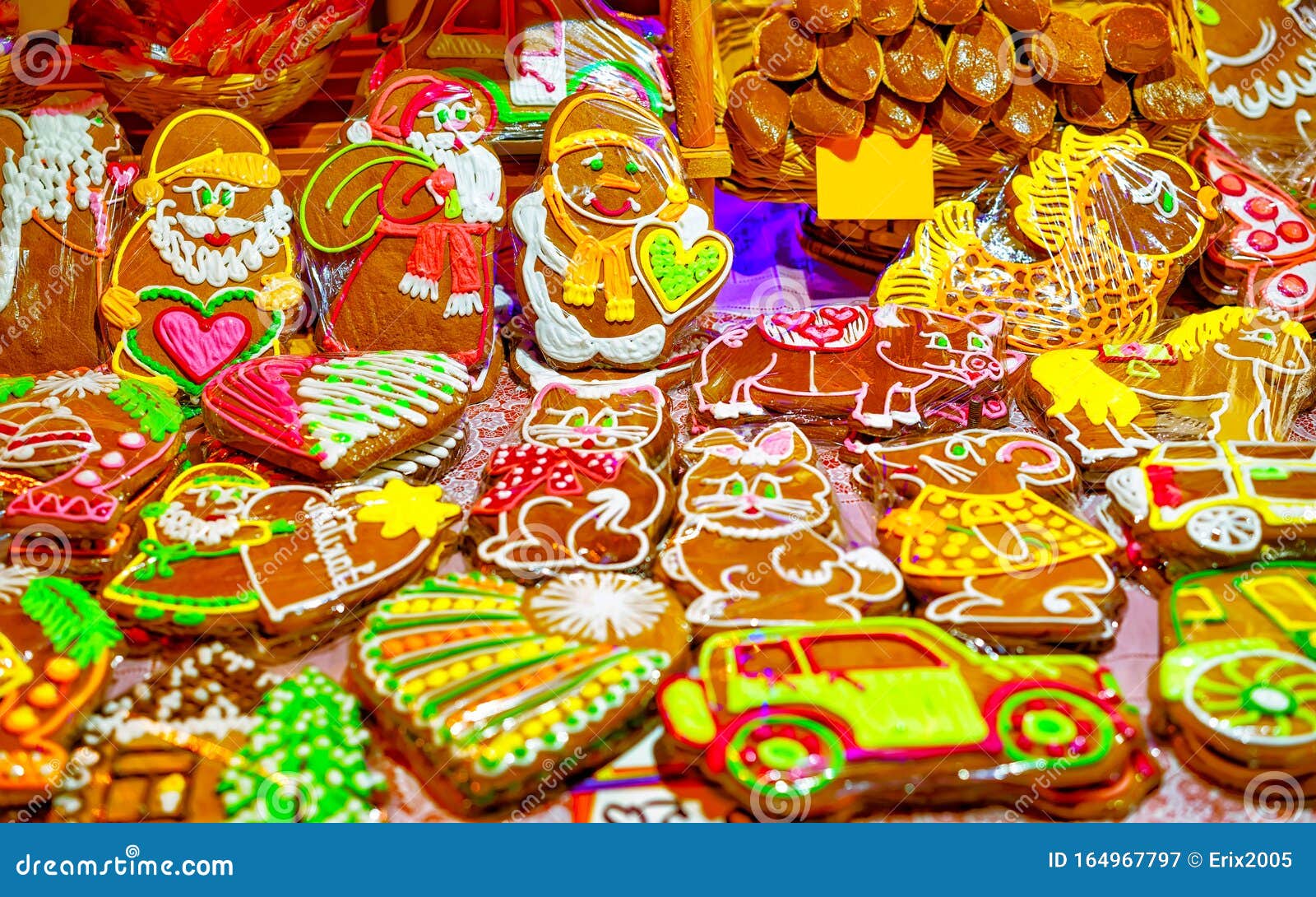 Colorful Gingerbreads with Various Icing at Riga Christmas Market ...