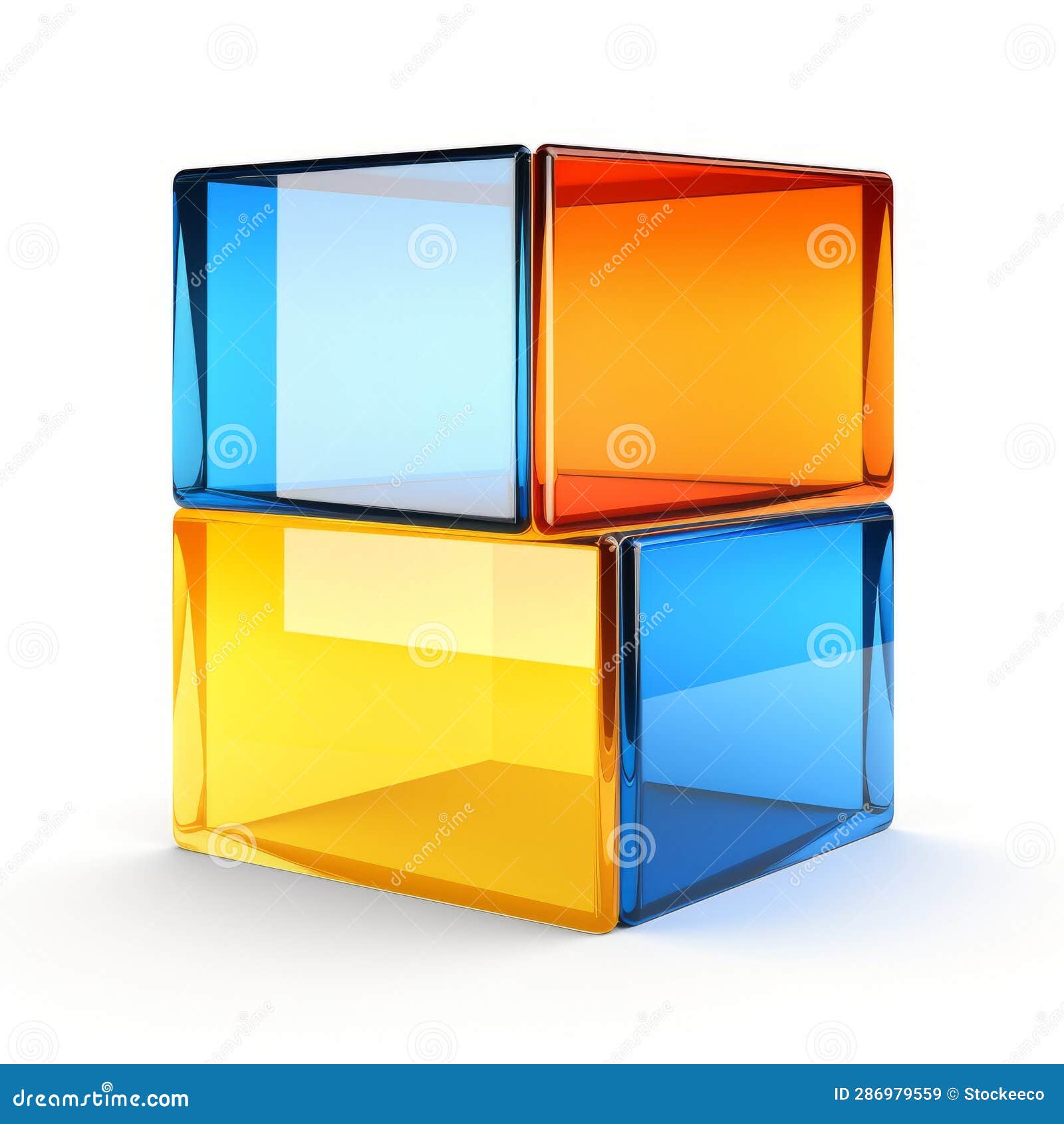 Colorful Glass Cubes A Modern Twist On Bauhaus Design Stock