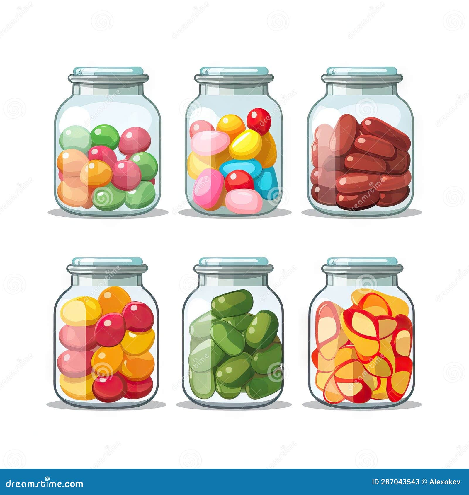 Colorful Glass Jars with Candy AI Generated Stock Illustration ...