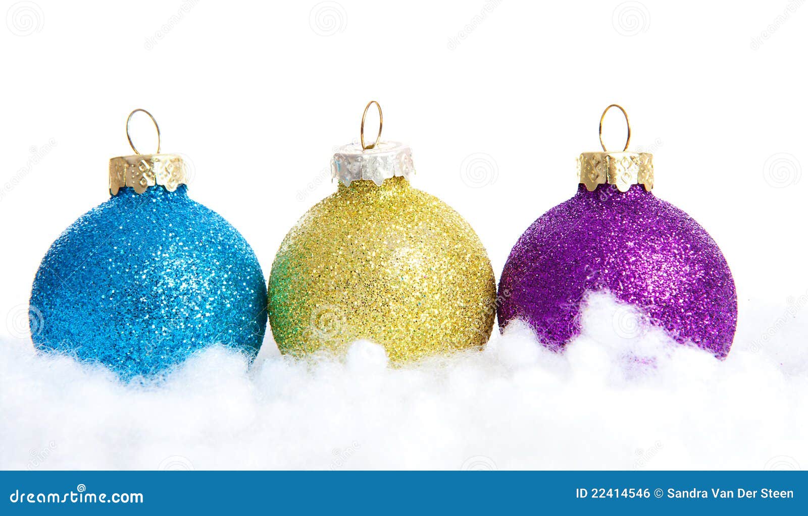 Colorful Glitter Christmas Balls Stock Photo  Image of noel, december
