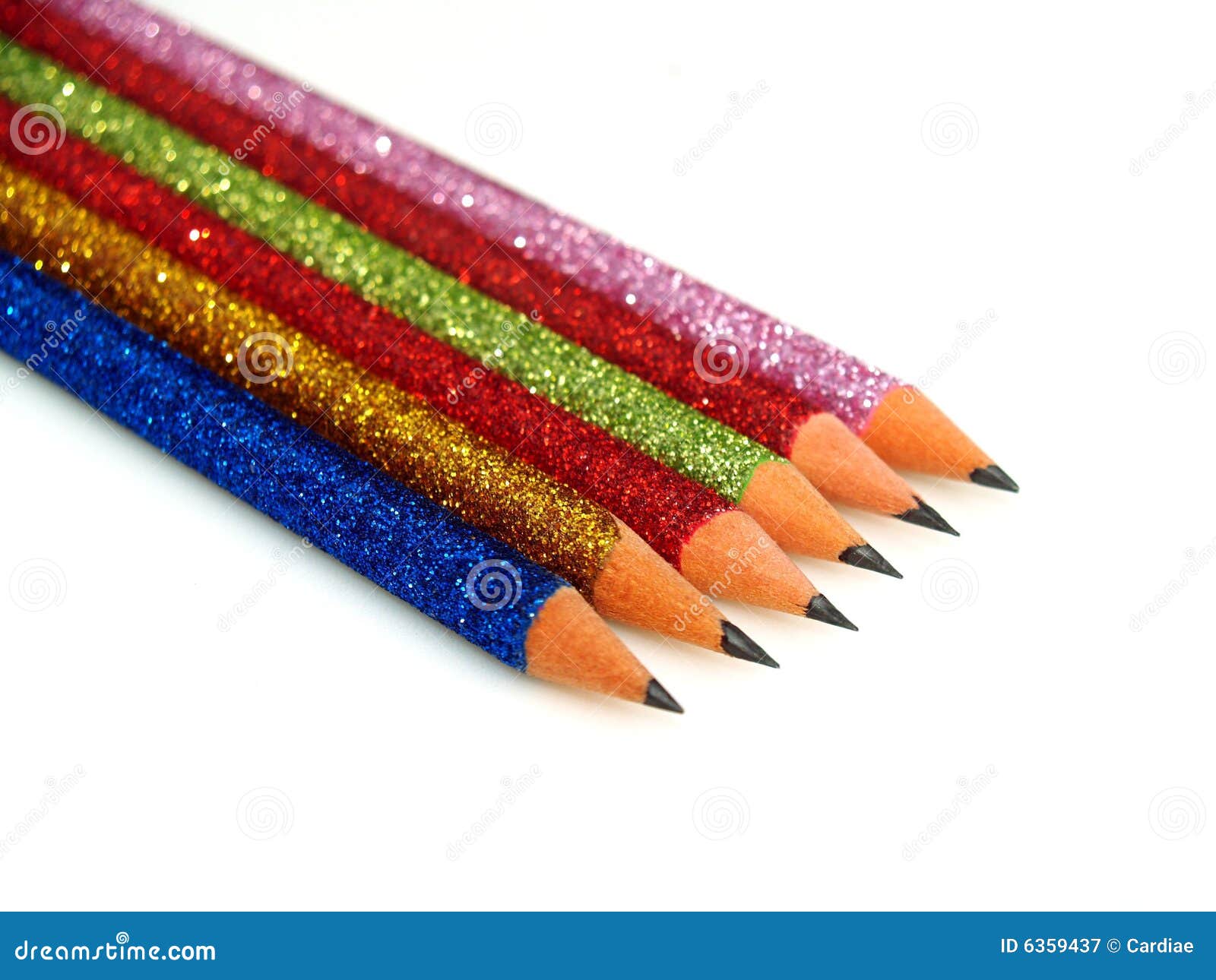 Colorful Glitter Pencils Royalty Free Stock Photography 