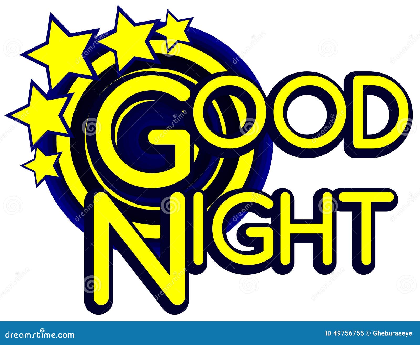 Colorful Good Night Illustration Isolated Stock Illustration ...