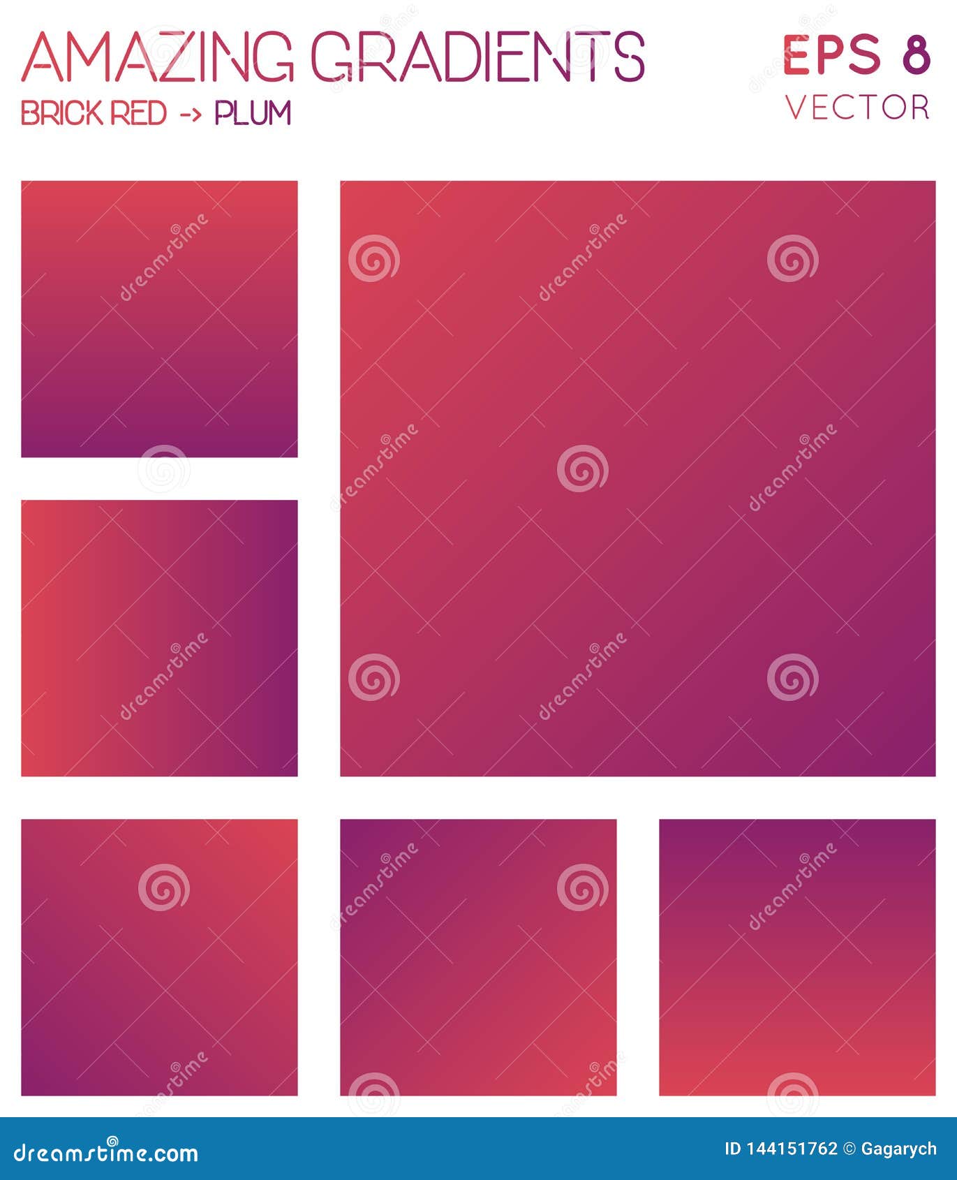 colorful gradients in brick red, plum color tones.