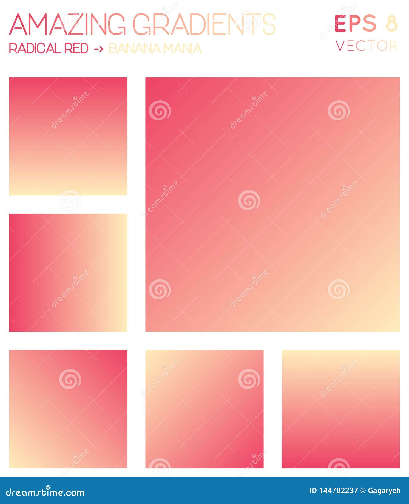 Download Colorful Gradients In Radical Red, Banana Mania. Stock Vector - Illustration of colorful ...