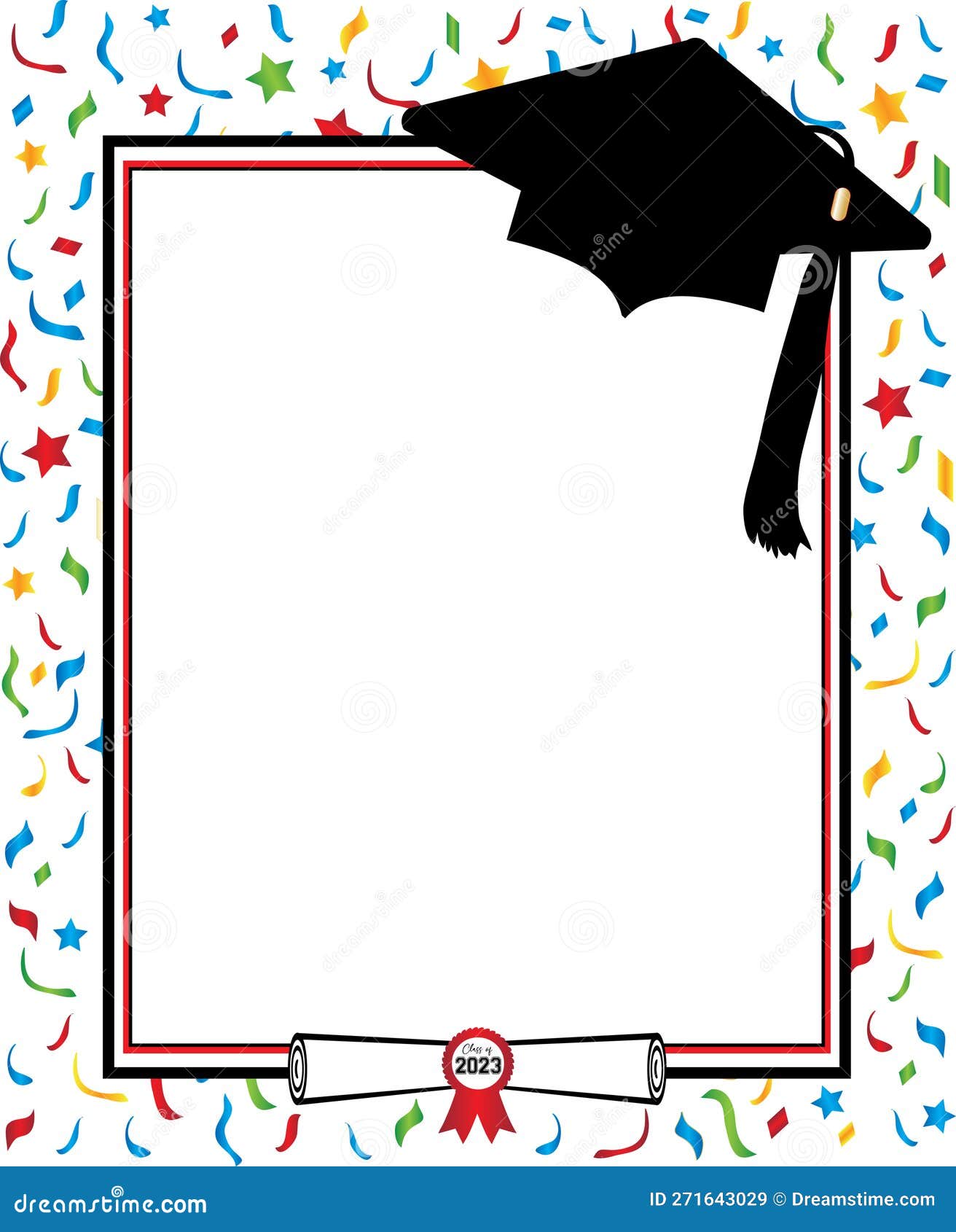 Colorful Graduation Announcement Background Template Stock Illustration ...