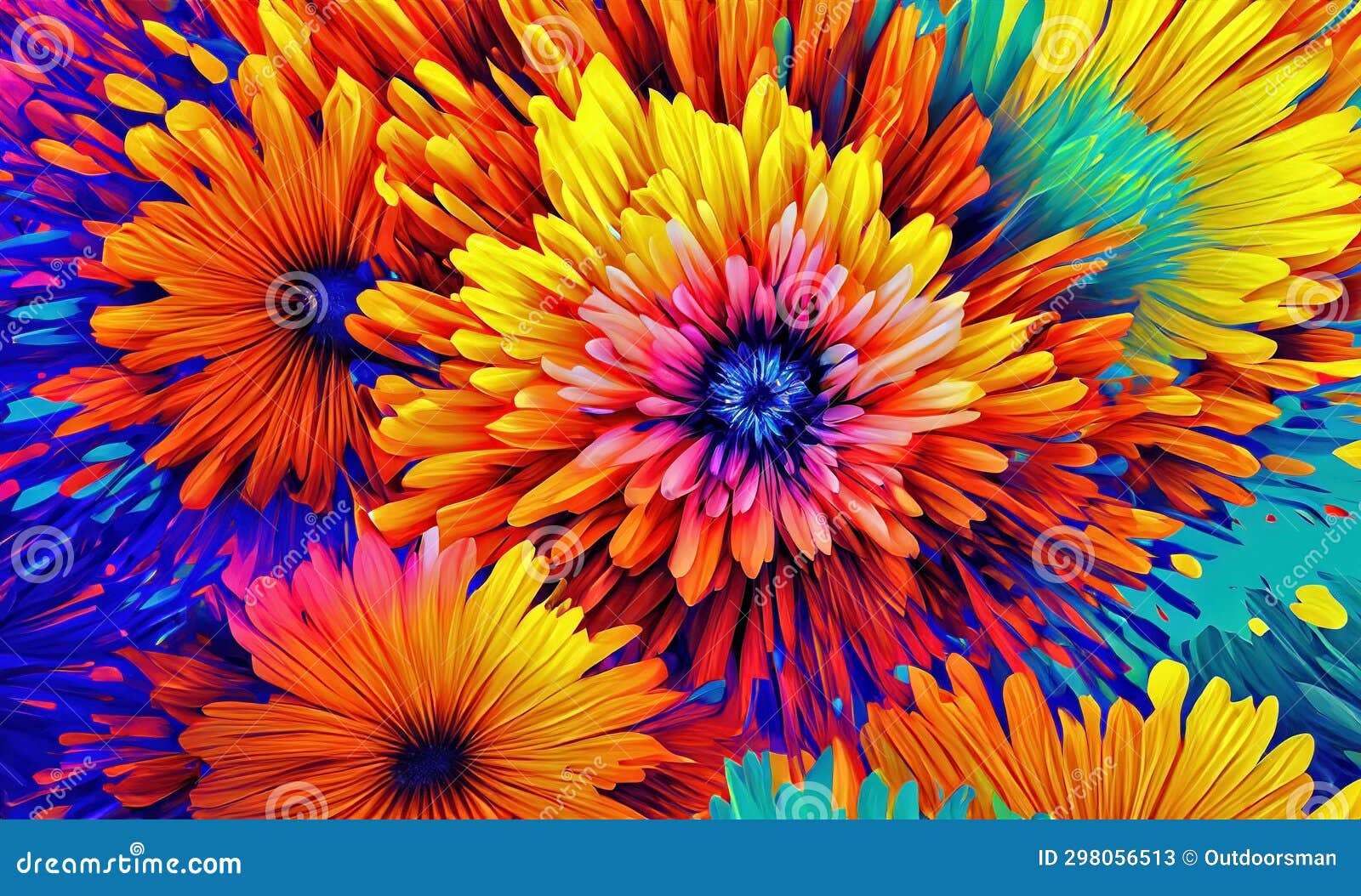 colorful graphic art derived from flowers,ai