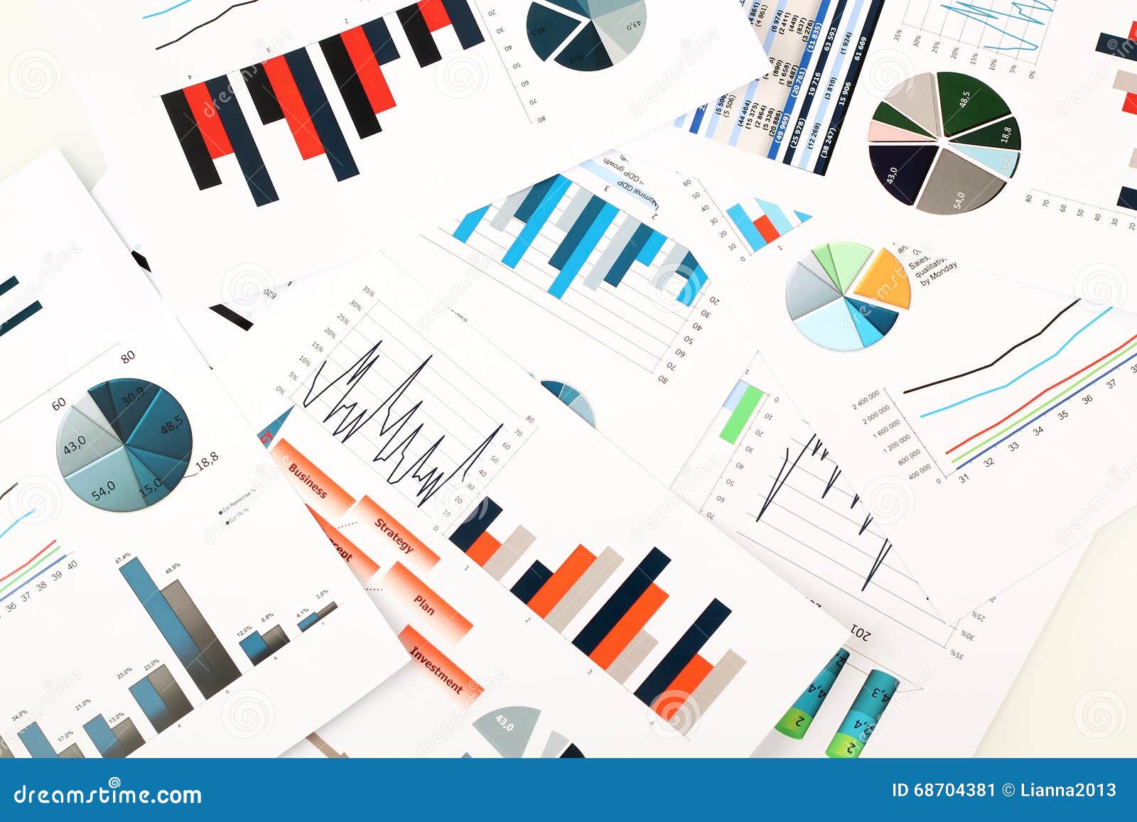 colorful graphs, charts, marketing research and business annual report background, management project, budget planning, financial