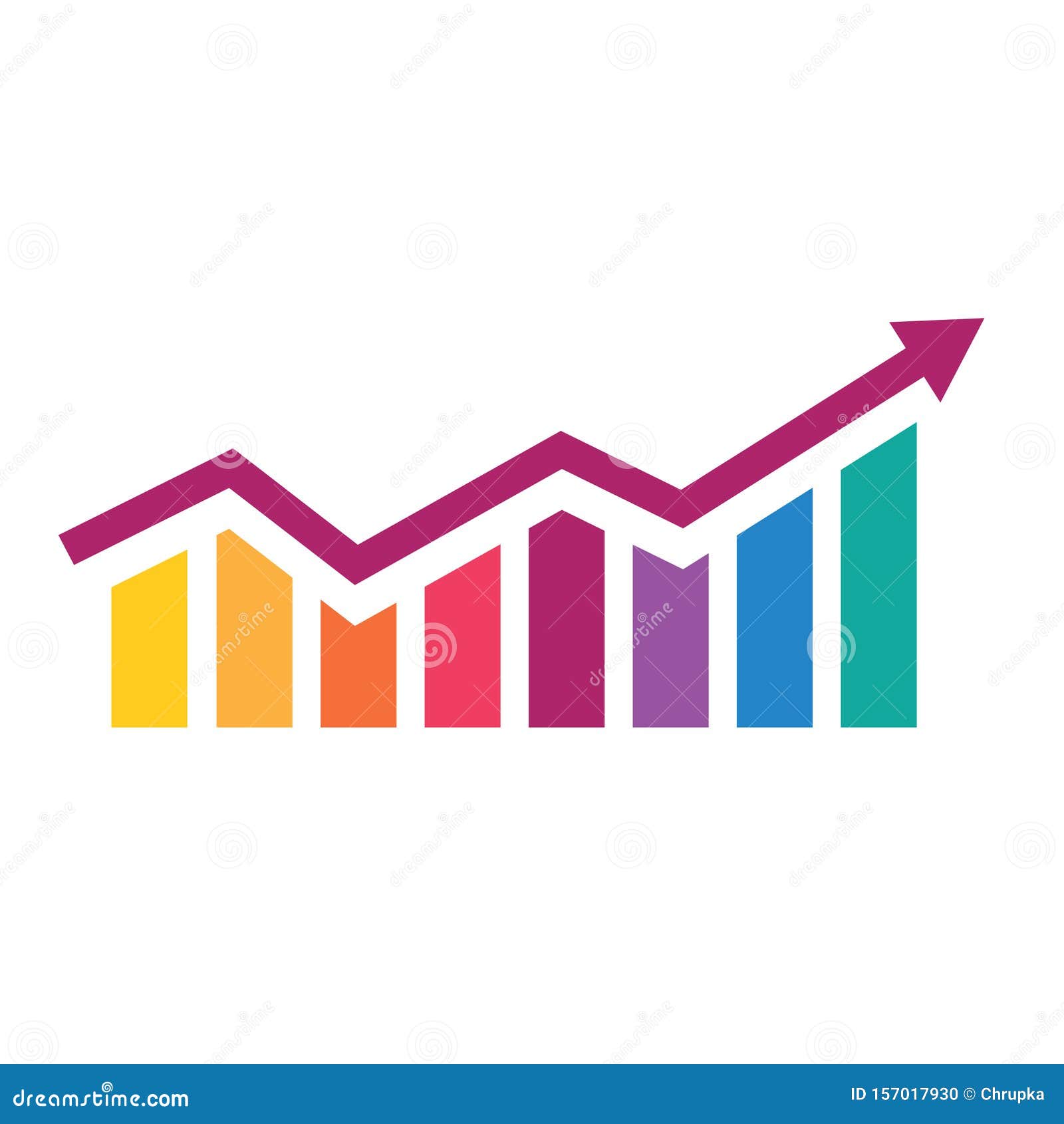 Colorful Growing Bar Graph Icon Stock Vector - Illustration of prognose,  investment: 157017930