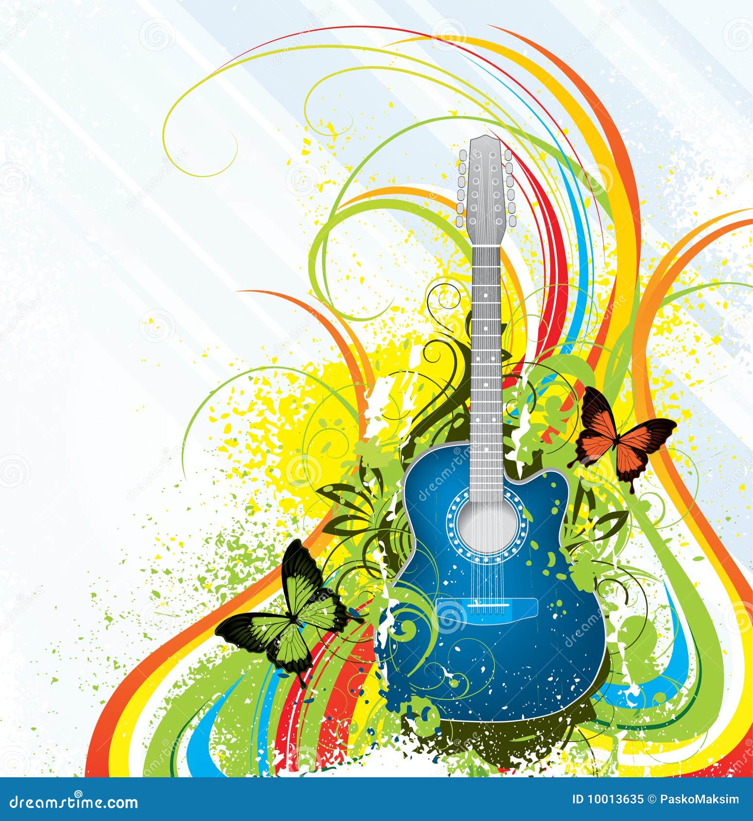 Colorful Guitar Background Royalty Free Stock Photo 