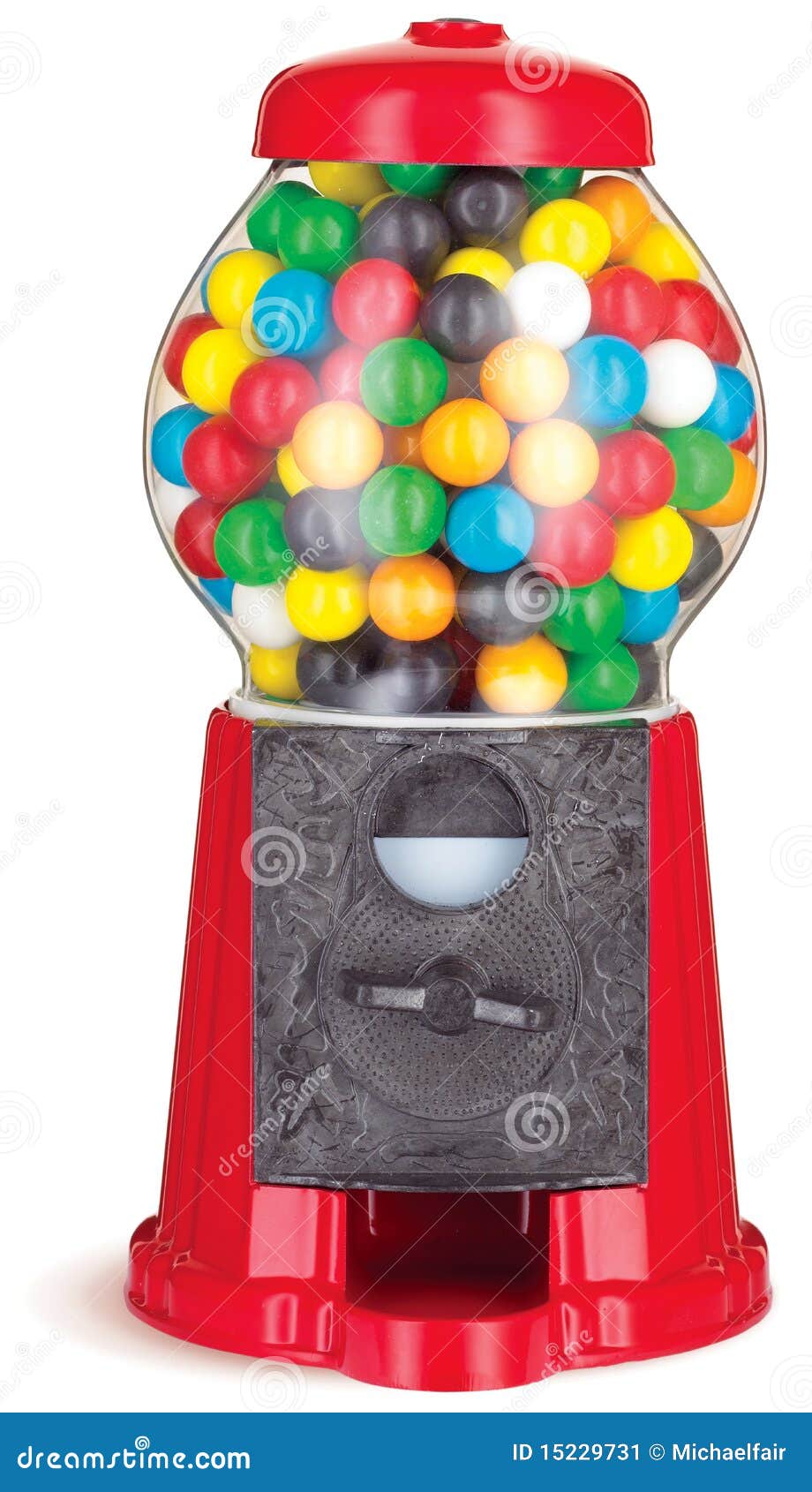 colorful gumball chewing gum dispenser machine on