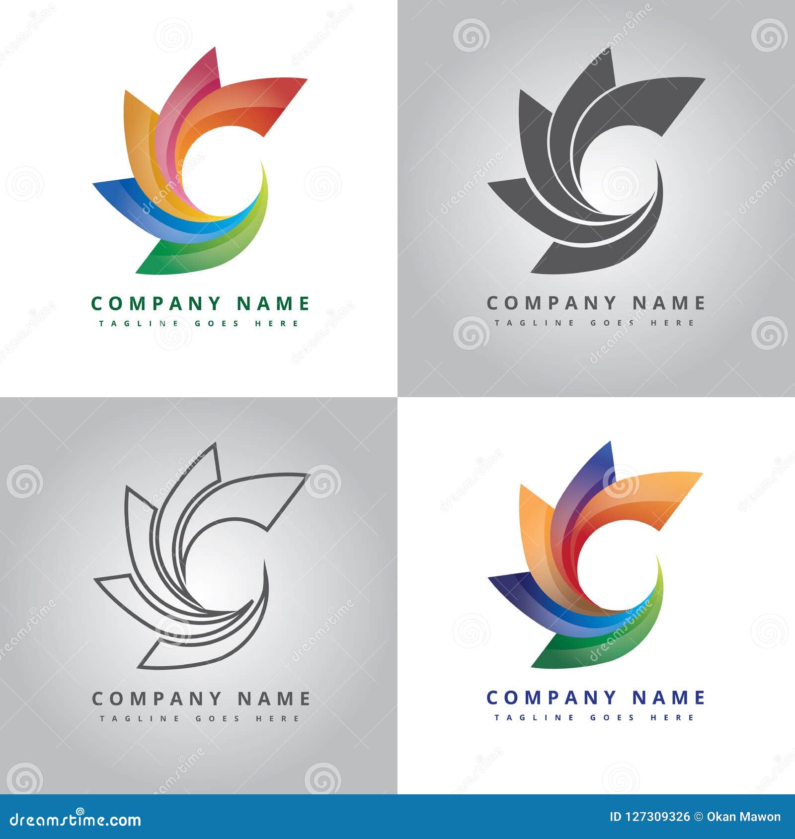 half circle logo design