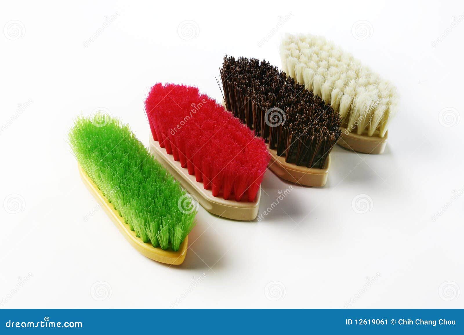 Colorful hand brushes stock image. Image of bristles 12619061