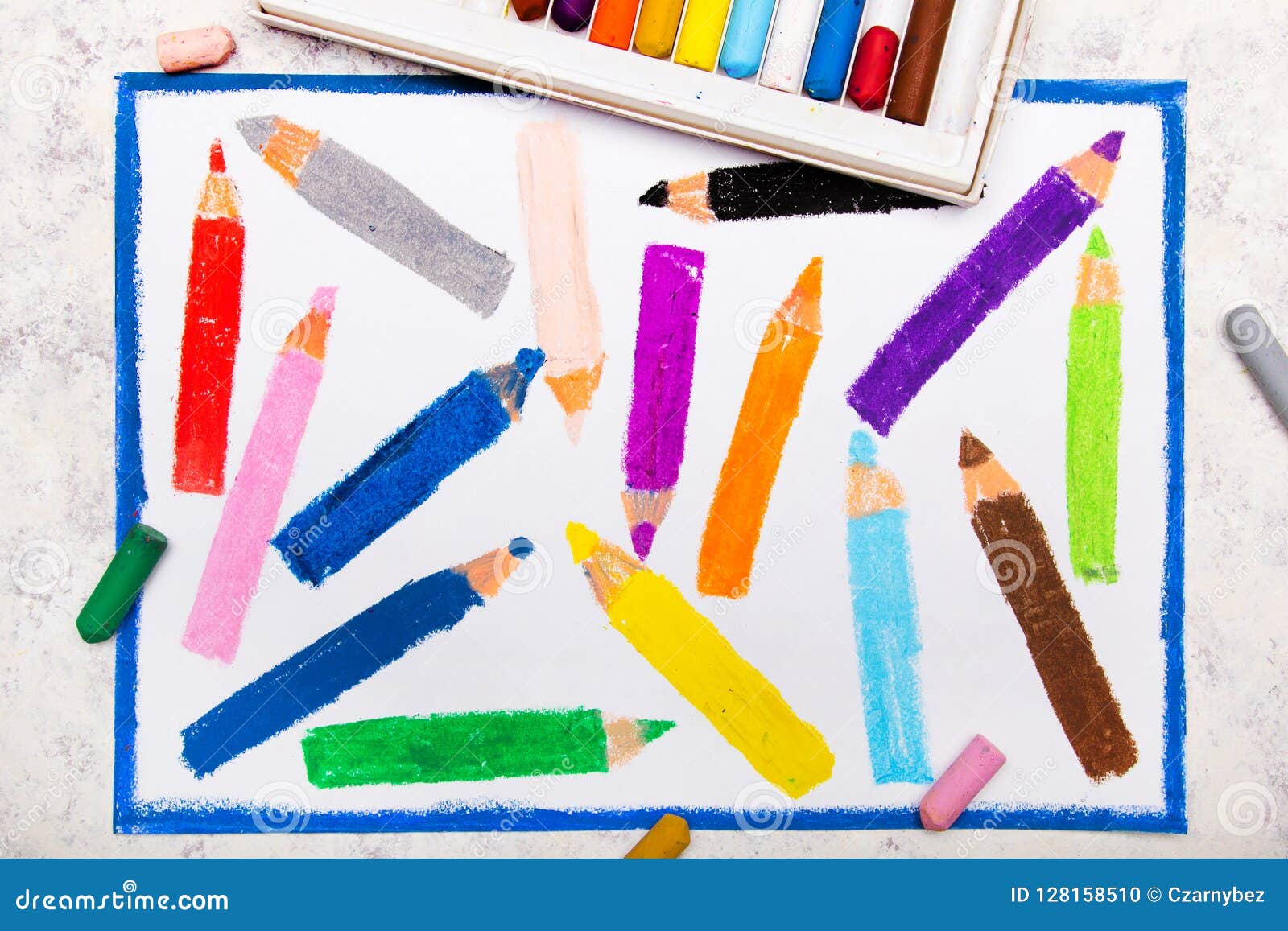 Colorful Hand Drawing: Colorful Crayons Stock Illustration ...