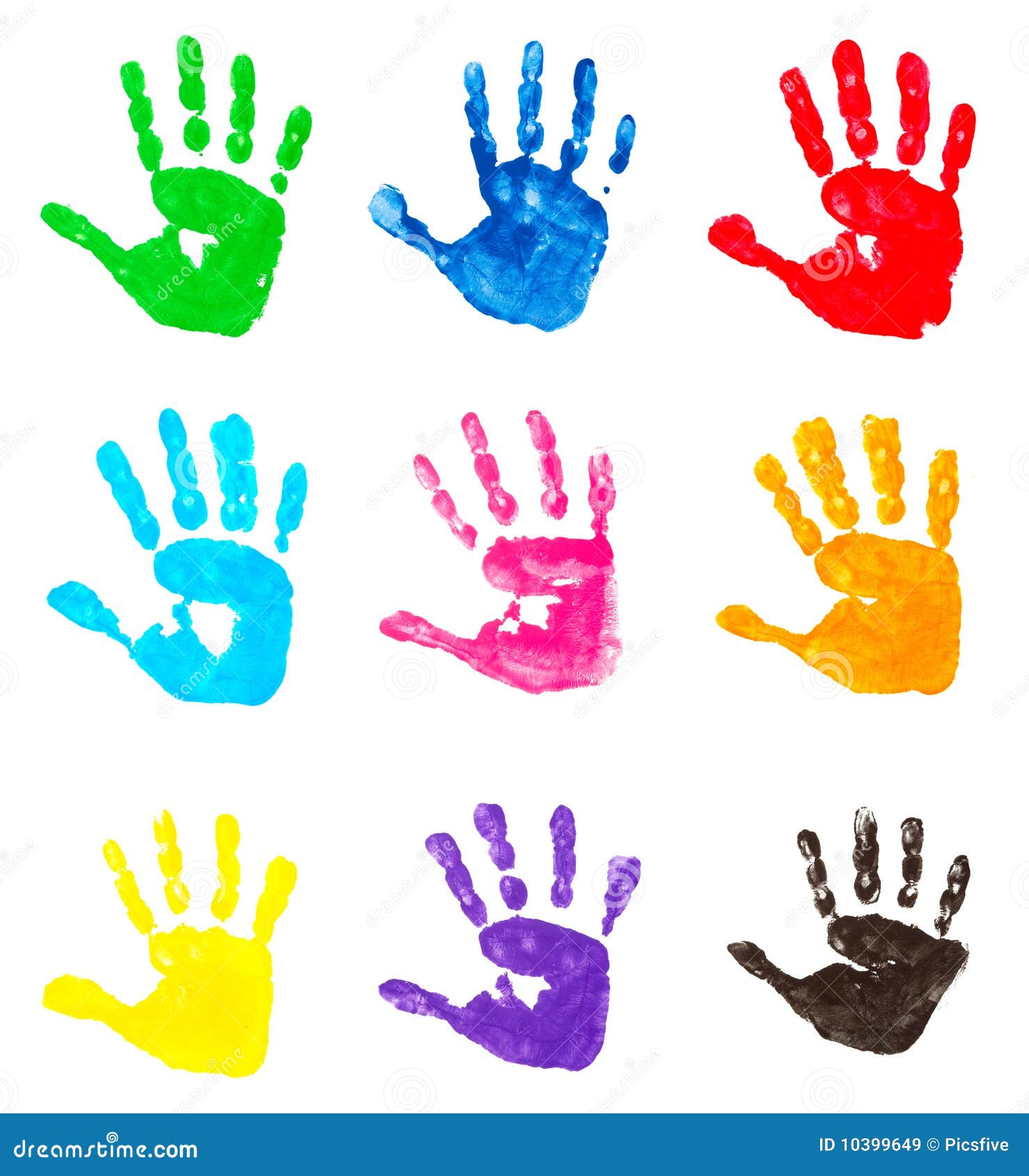 colorful hand prints