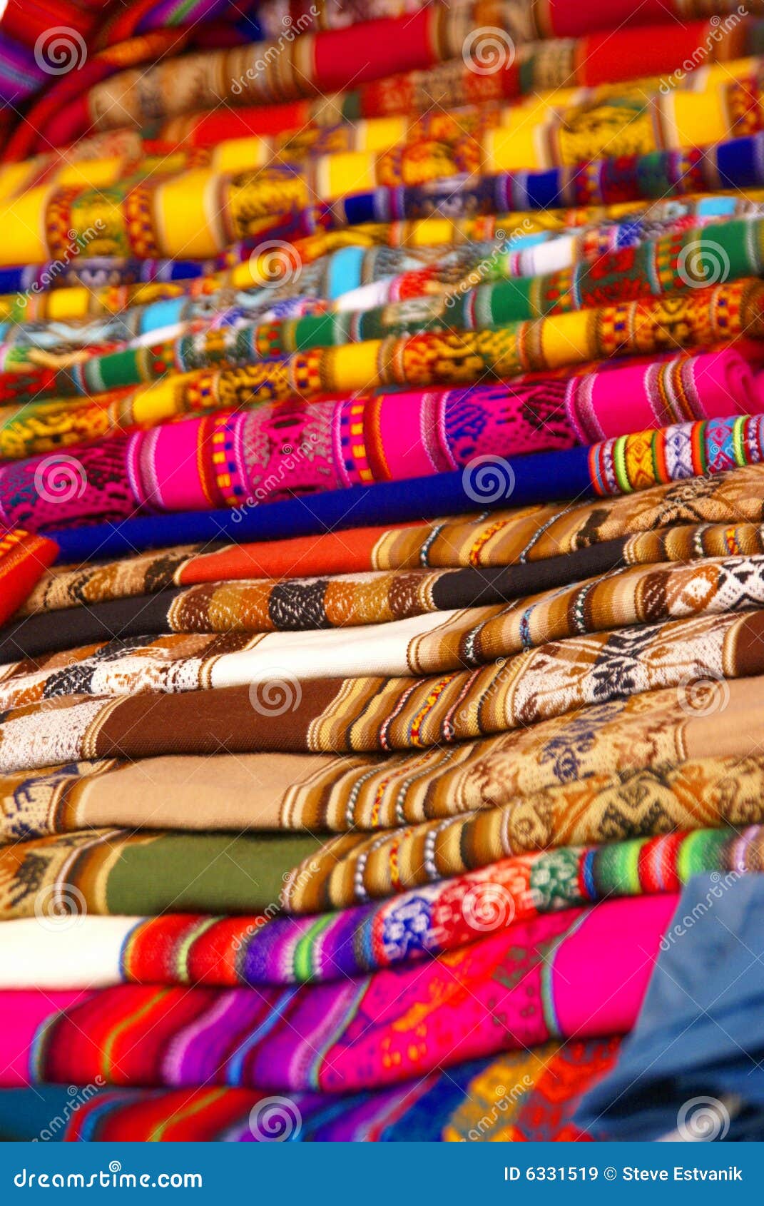 Colorful Handmade Blankets& Tablecloths Stock Image Image of peru