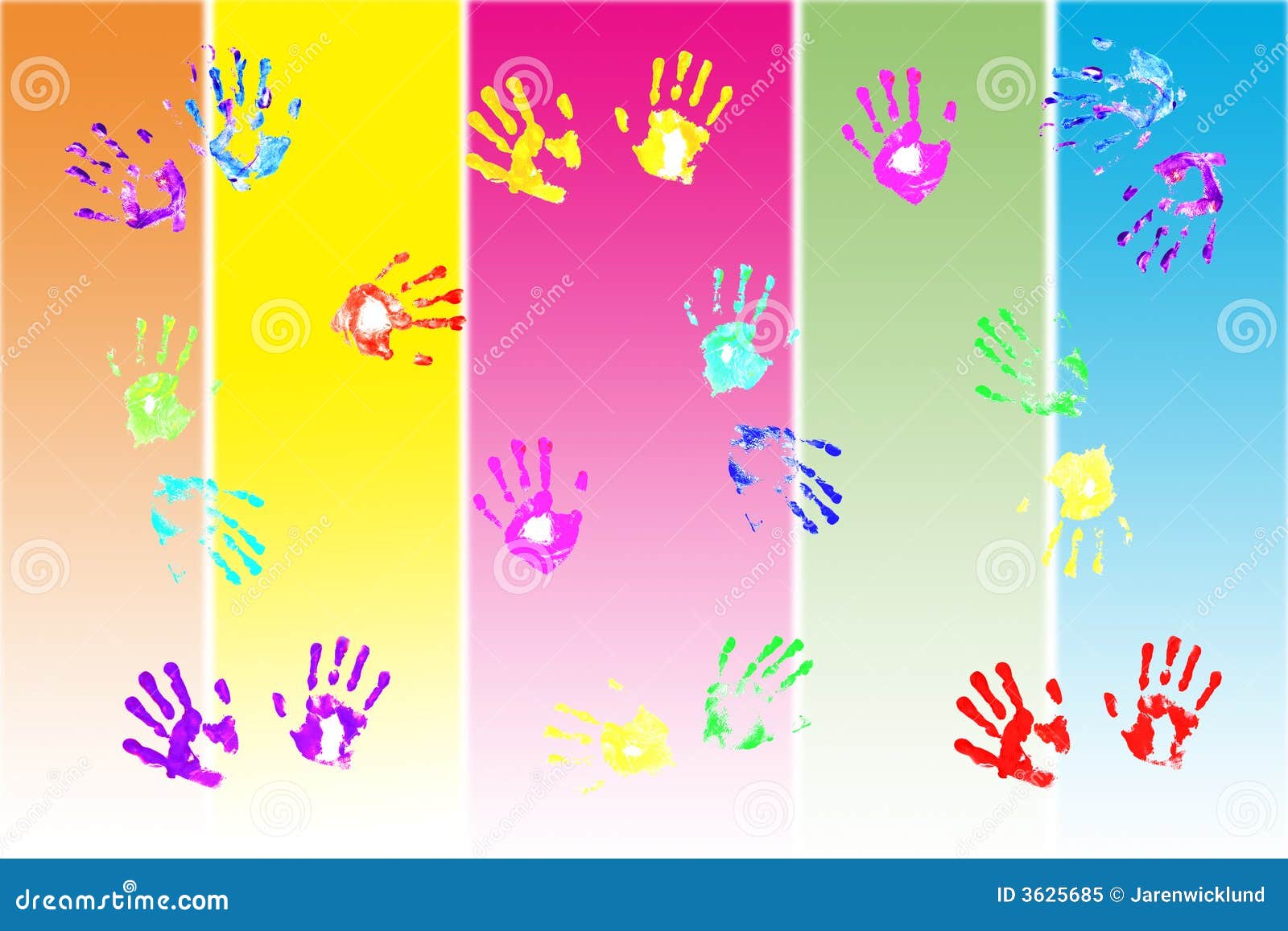 Colorful Handprints By Kids Royalty Free Stock Photo ...