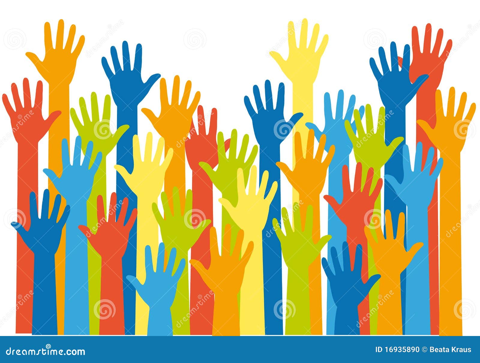 Colorful hands, stock vector. Image of illustration, concept - 16935890